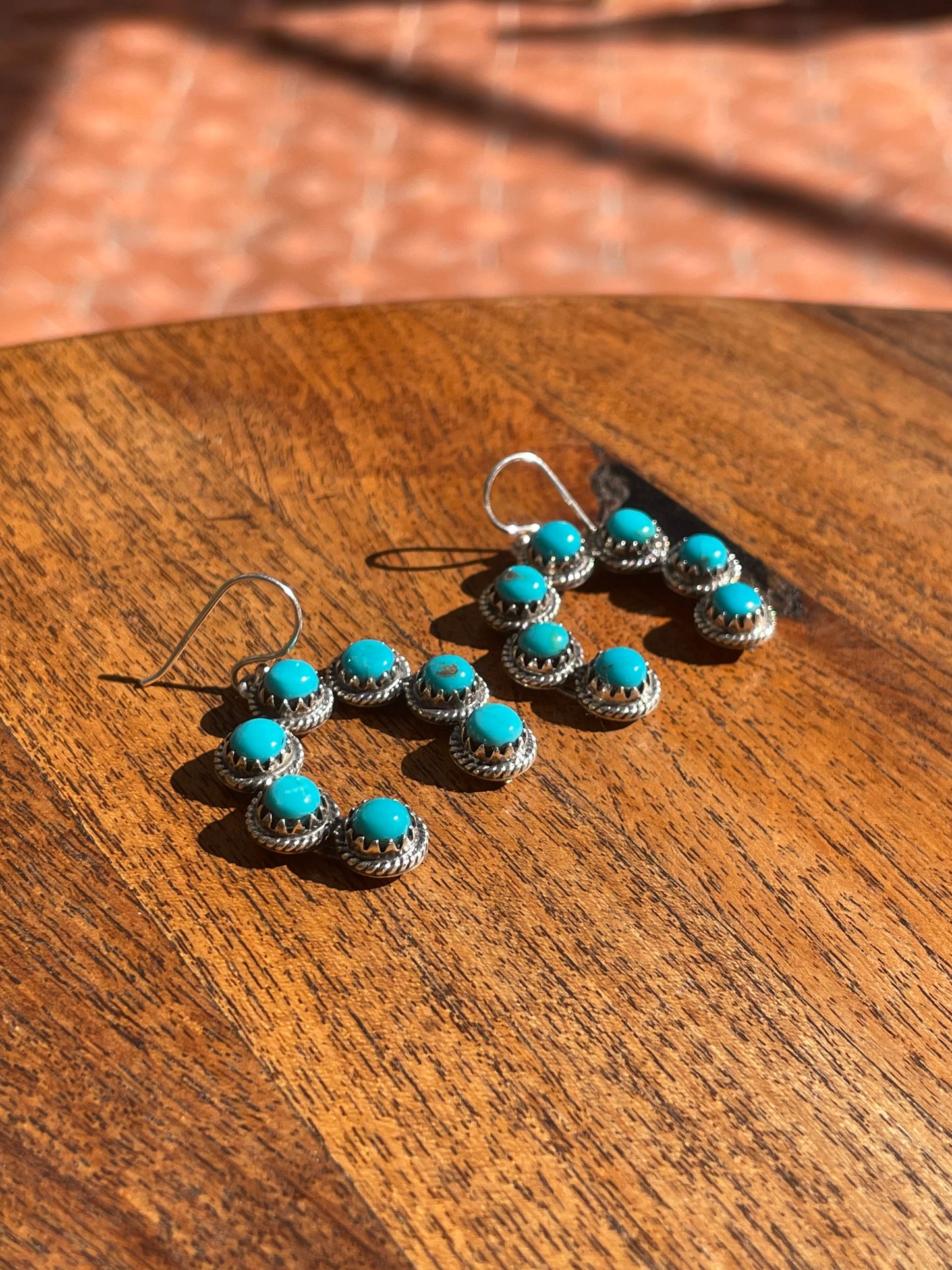 Kingman Turquoise Naja Dangle Earrings | 925 Sterling Silver C832