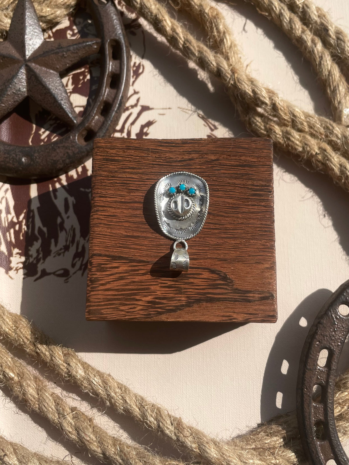 Turquoise Cowboy Hat Pendant | 925 Sterling Silver G693