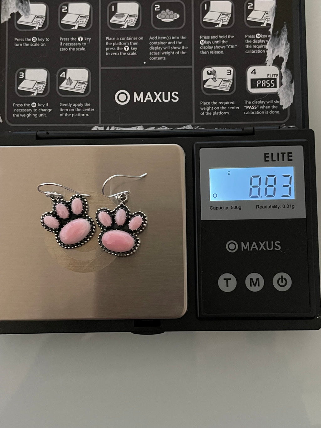 Pink Conch Paw Earrings | 925 Sterling Silver E387