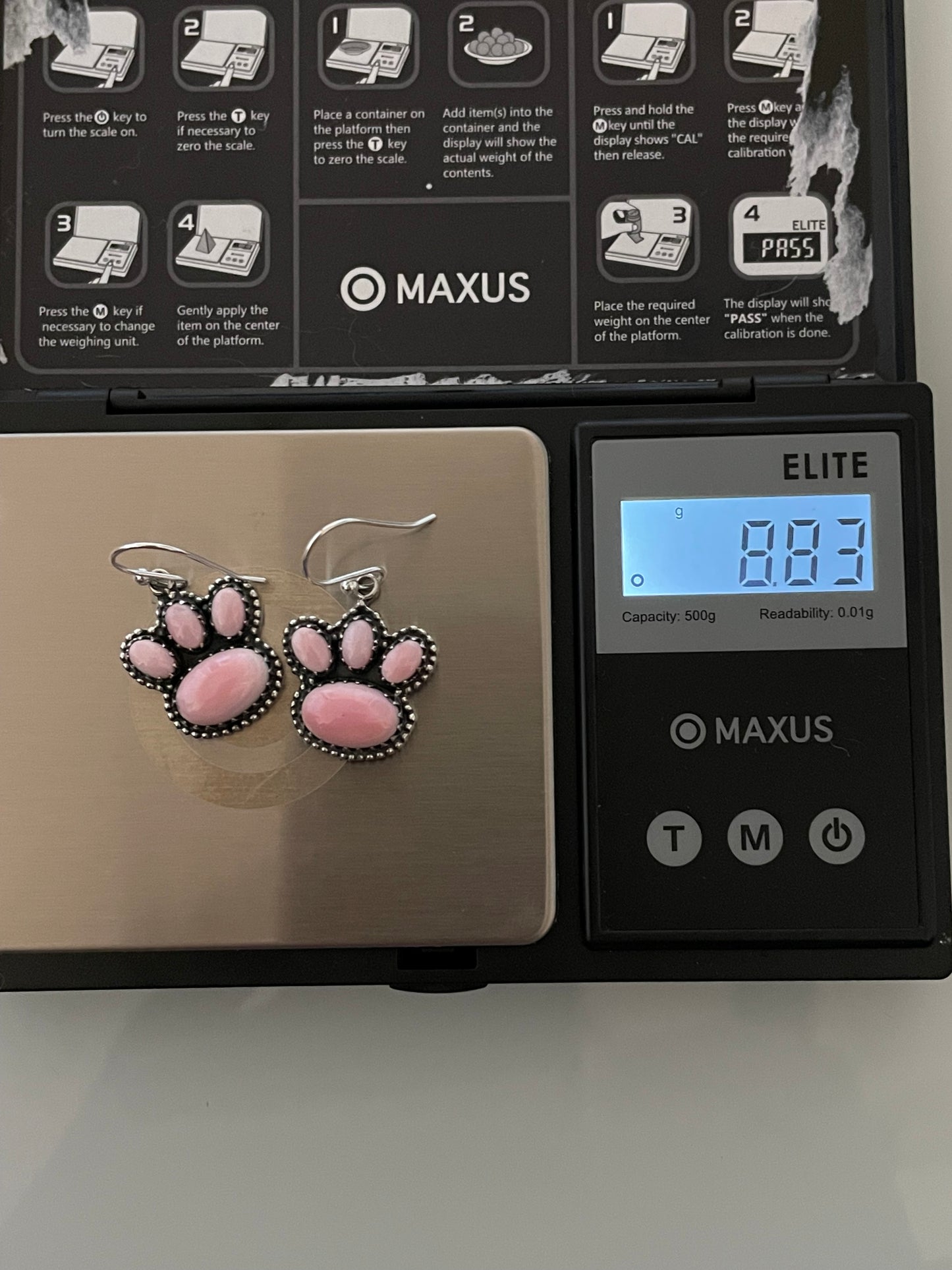 Pink Conch Paw Earrings | 925 Sterling Silver E387