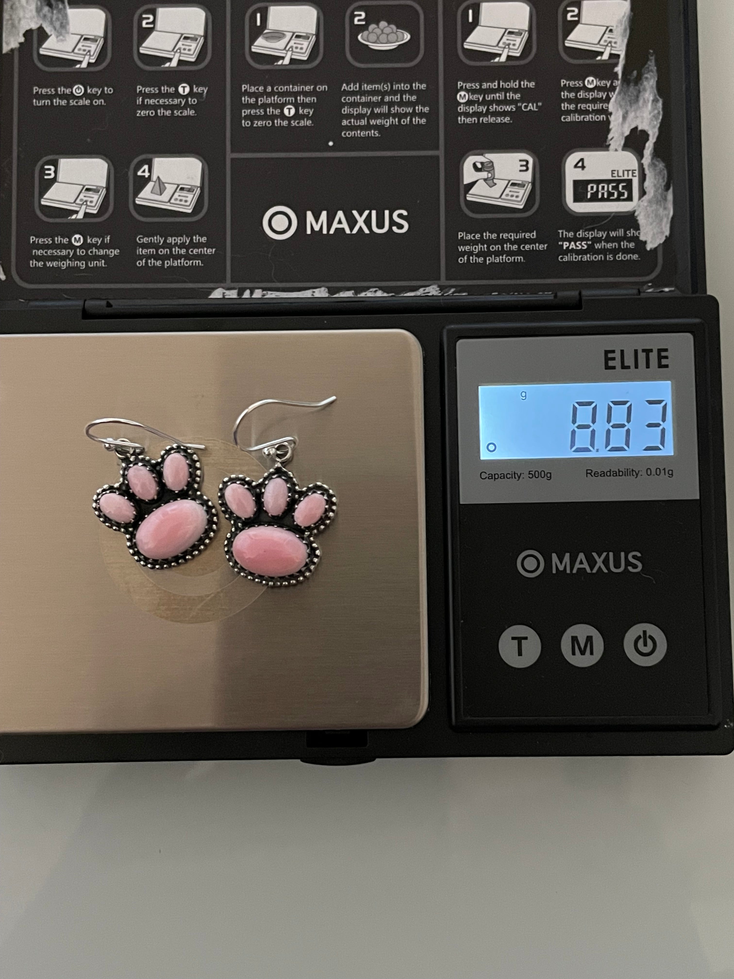 Pink Conch Paw Earrings | 925 Sterling Silver E387