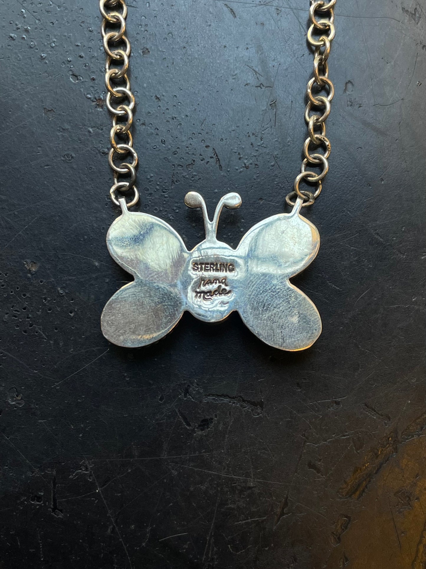 Pink Conch Butterfly Necklace | Sterling Silver E827