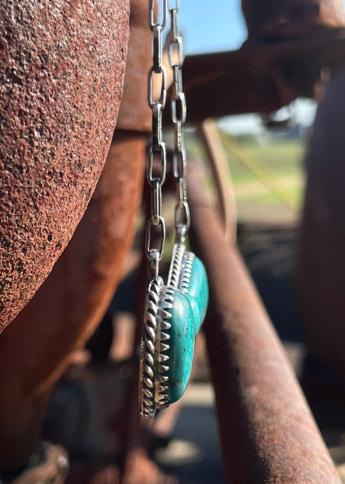 Kingman Turquoise Bar Necklace | Bow Style Center | 925 Silver E624