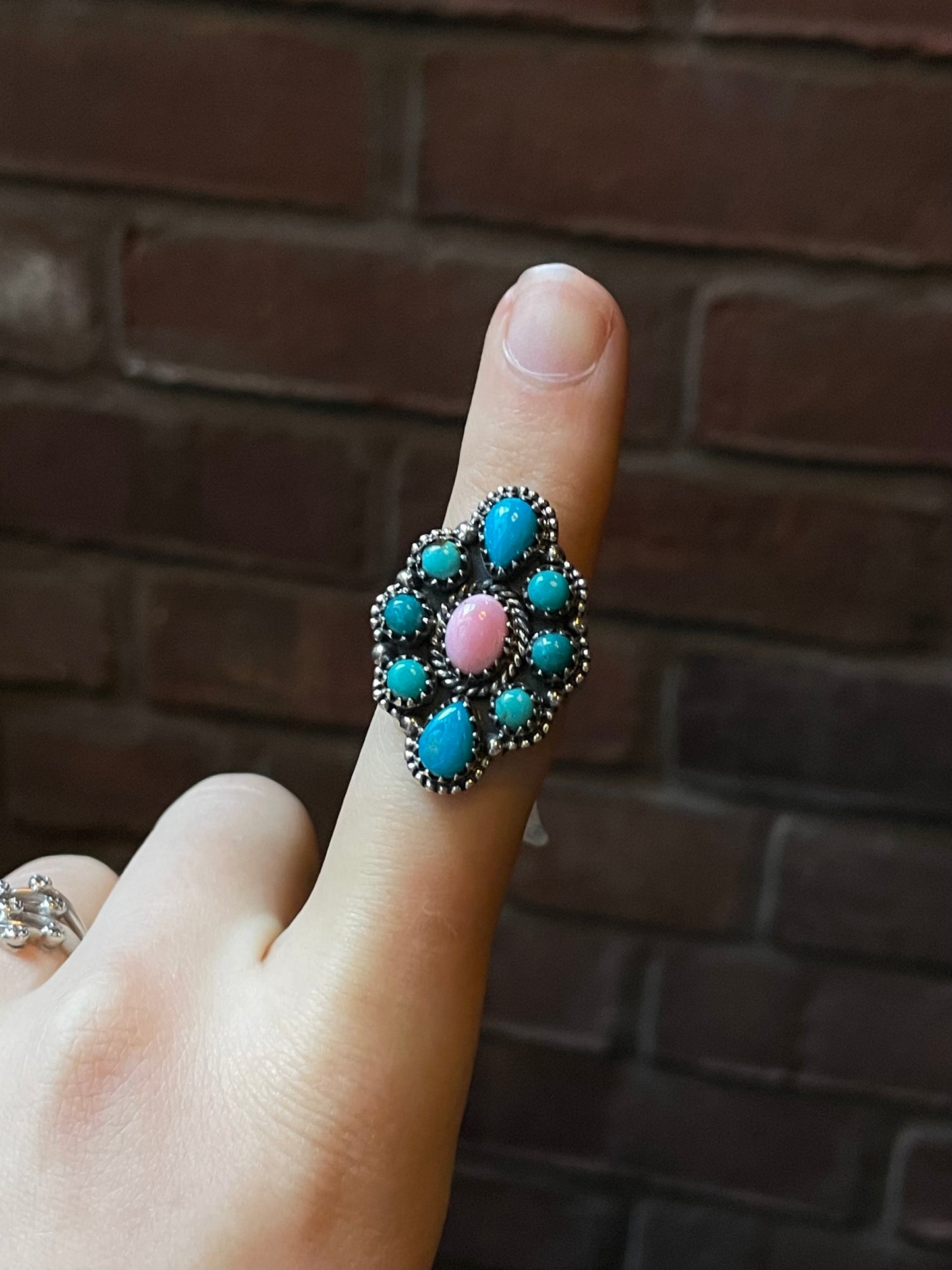 Multi Stone Cluster Ring | Sterling Silver | Size 8 | A283