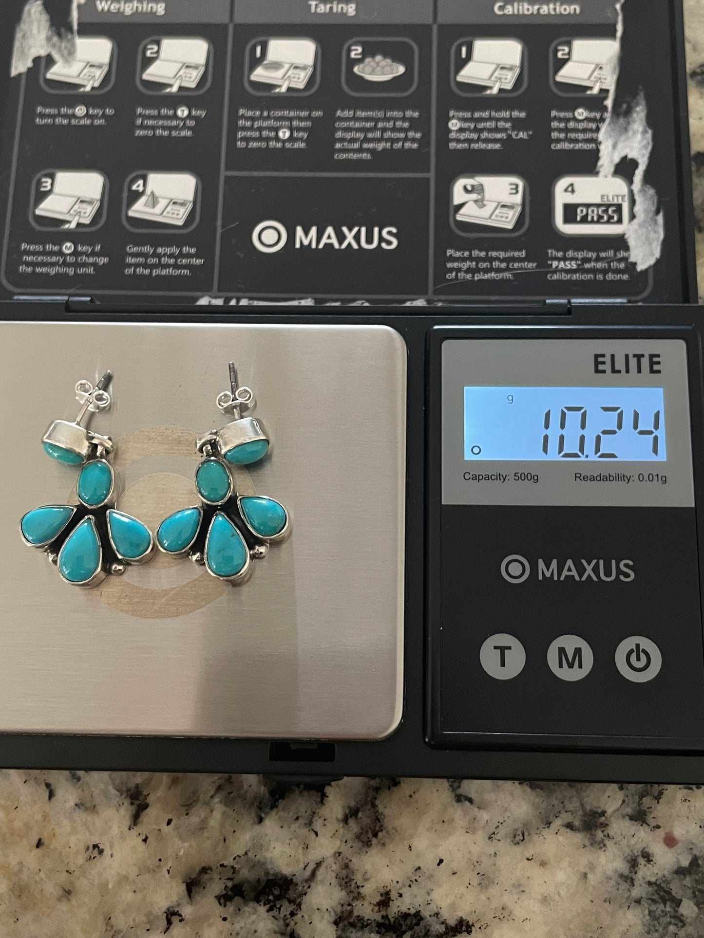Kingman Turquoise Drop Earrings | 925 Sterling Silver E411