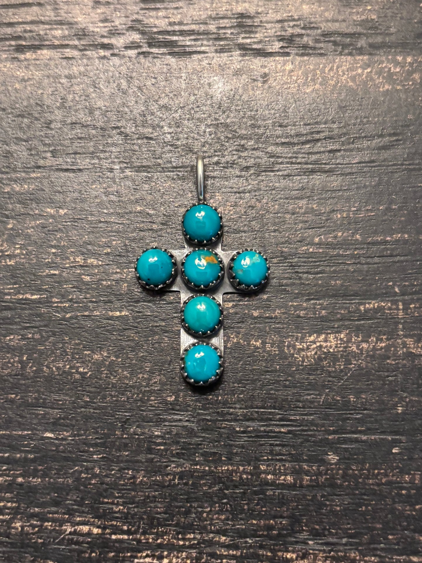 Turquoise Cross Pendant | 925 Sterling Silver Southwestern A114