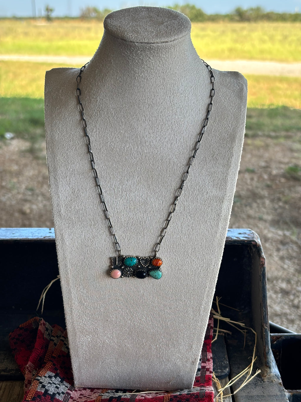 Multistone Bar Necklace | 925 Sterling Silver Z19