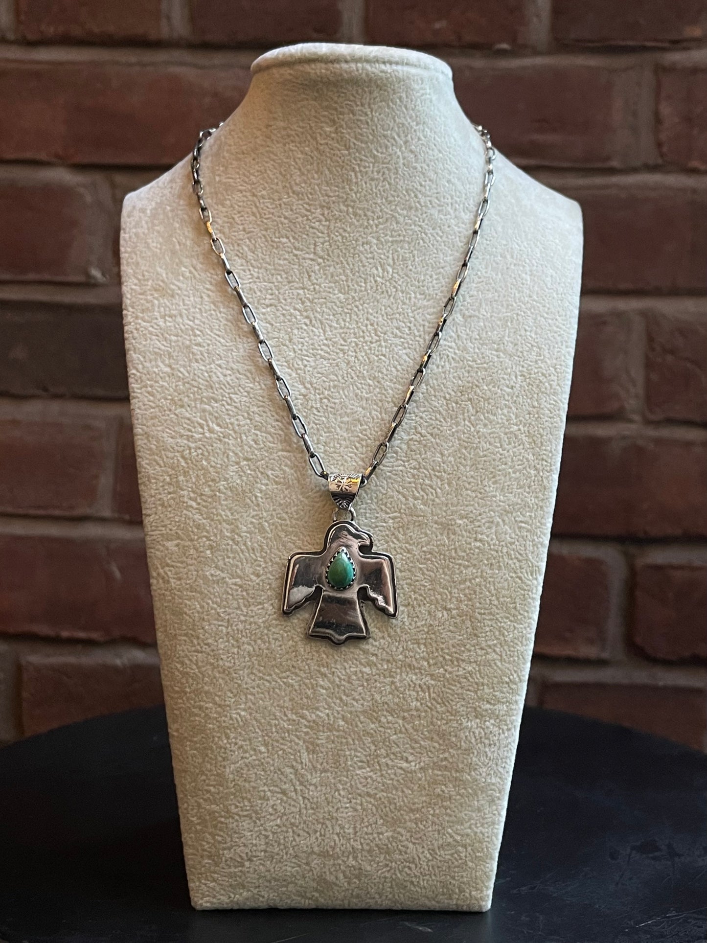 Turquoise Thunderbird Pendant | 925 Sterling Silver E220