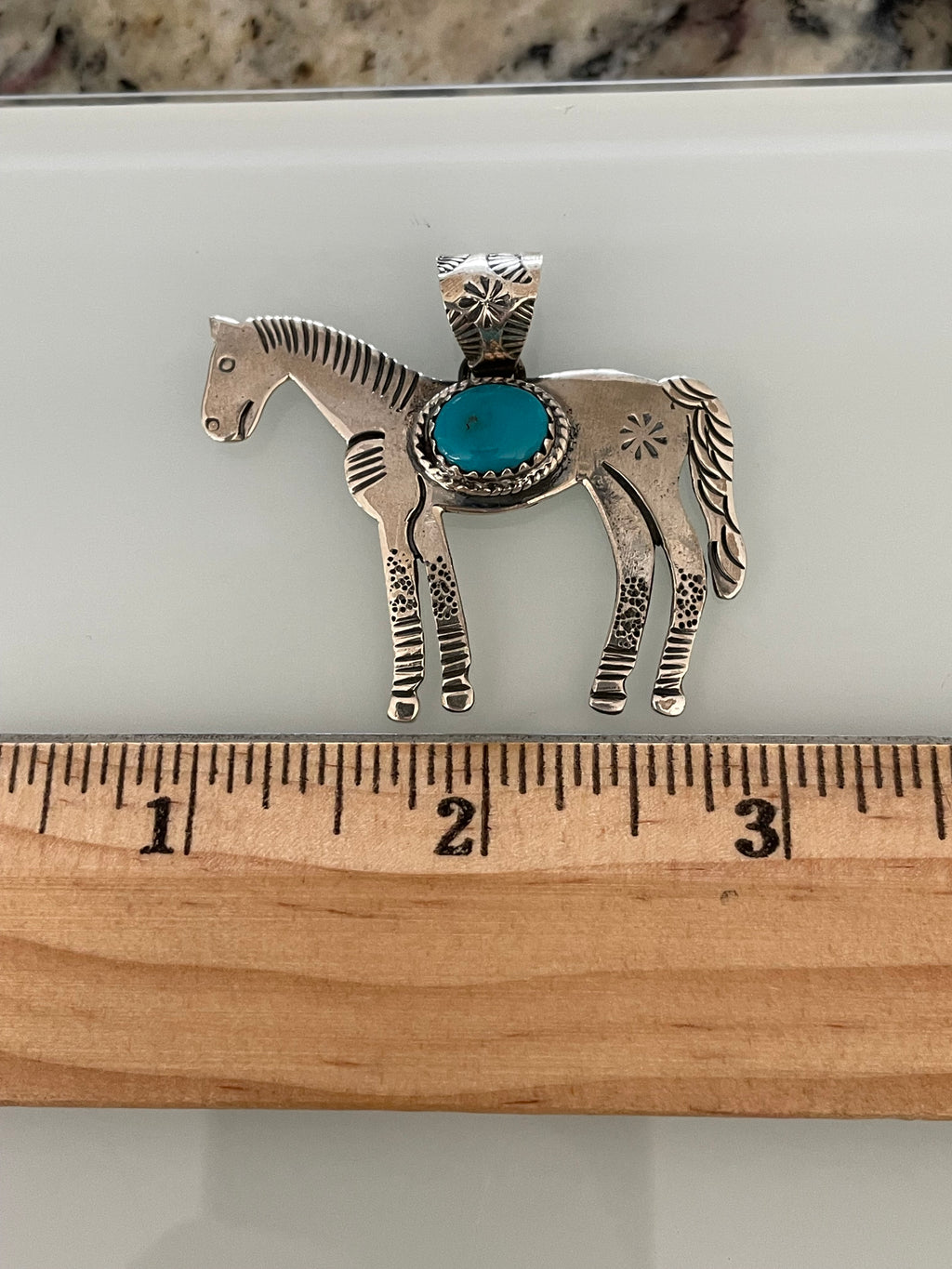 Turquoise Horse Pendant | 925 Sterling Silver E271