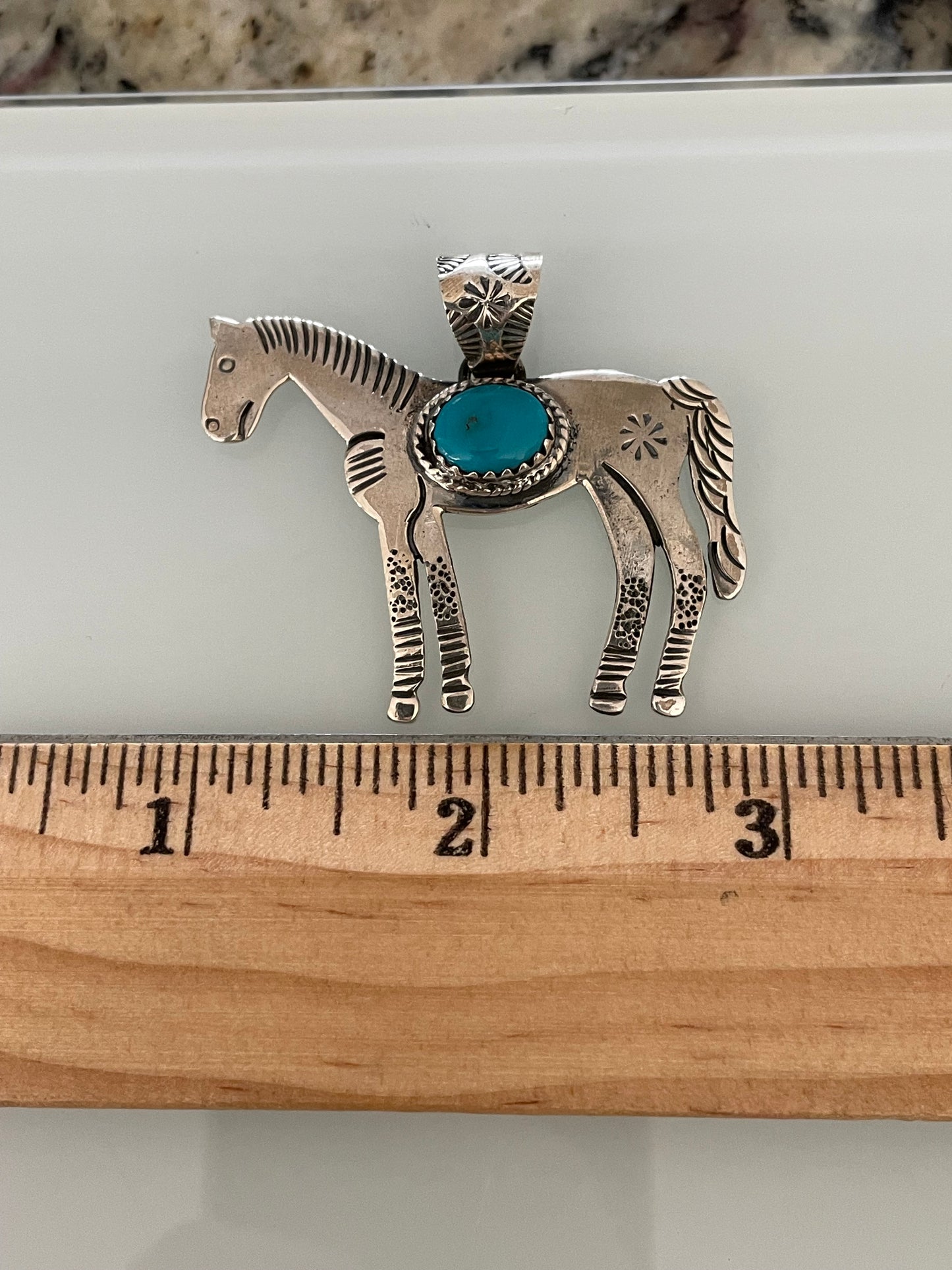 Turquoise Horse Pendant | 925 Sterling Silver E271