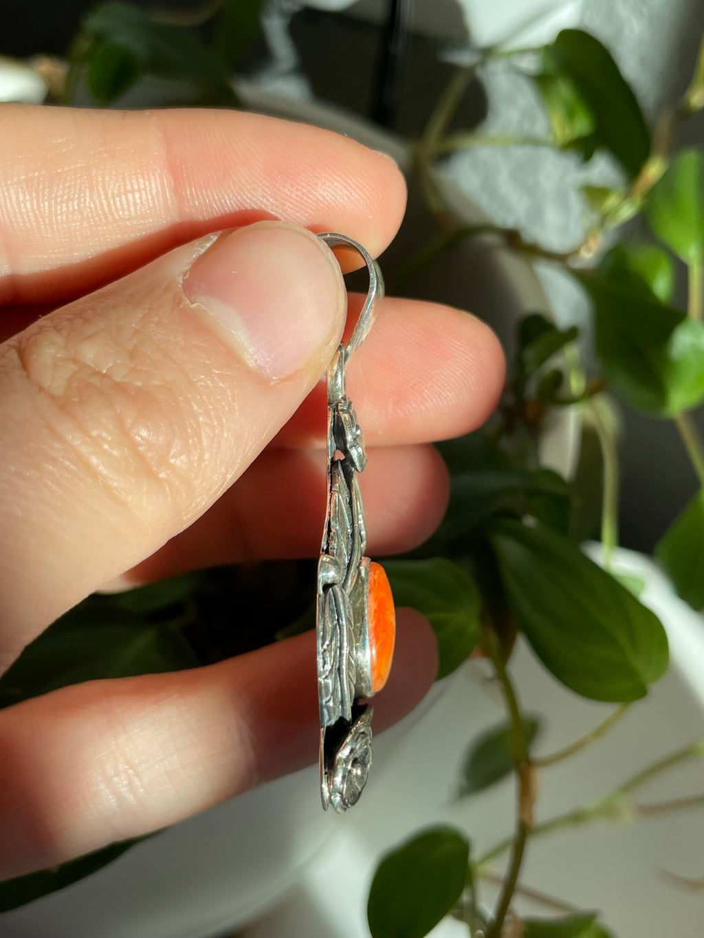 Spiny Oyster Feather Pendant | Sterling Silver 925 B816