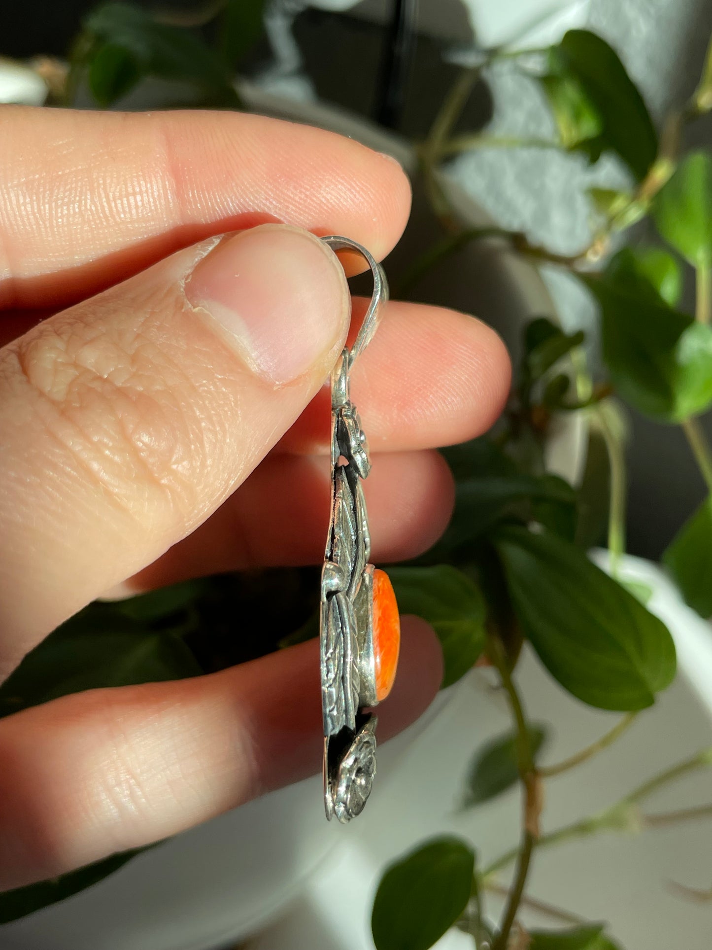 Spiny Oyster Feather Pendant | Sterling Silver 925 B816