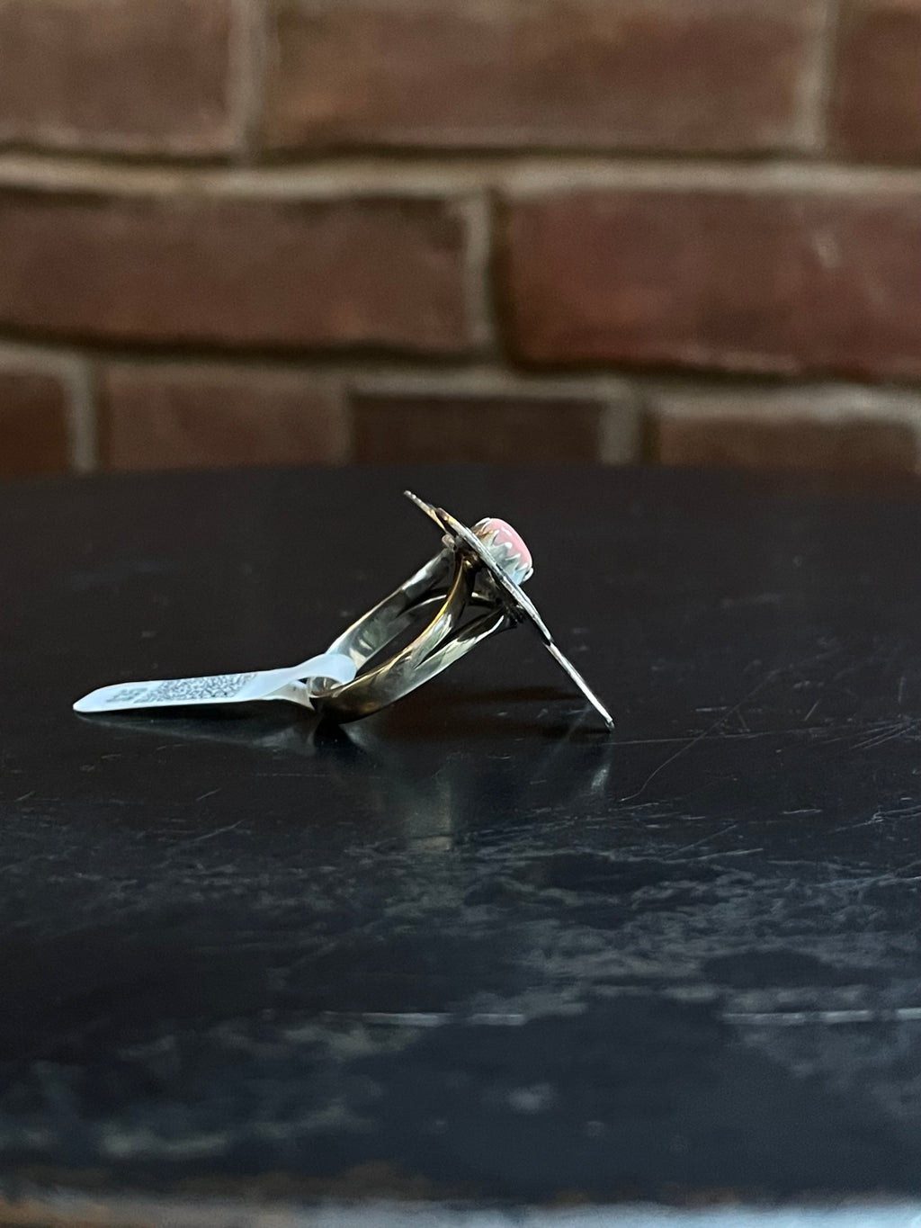 Pink Conch Bowtie Ring | Sterling Silver | Size 7 | A059