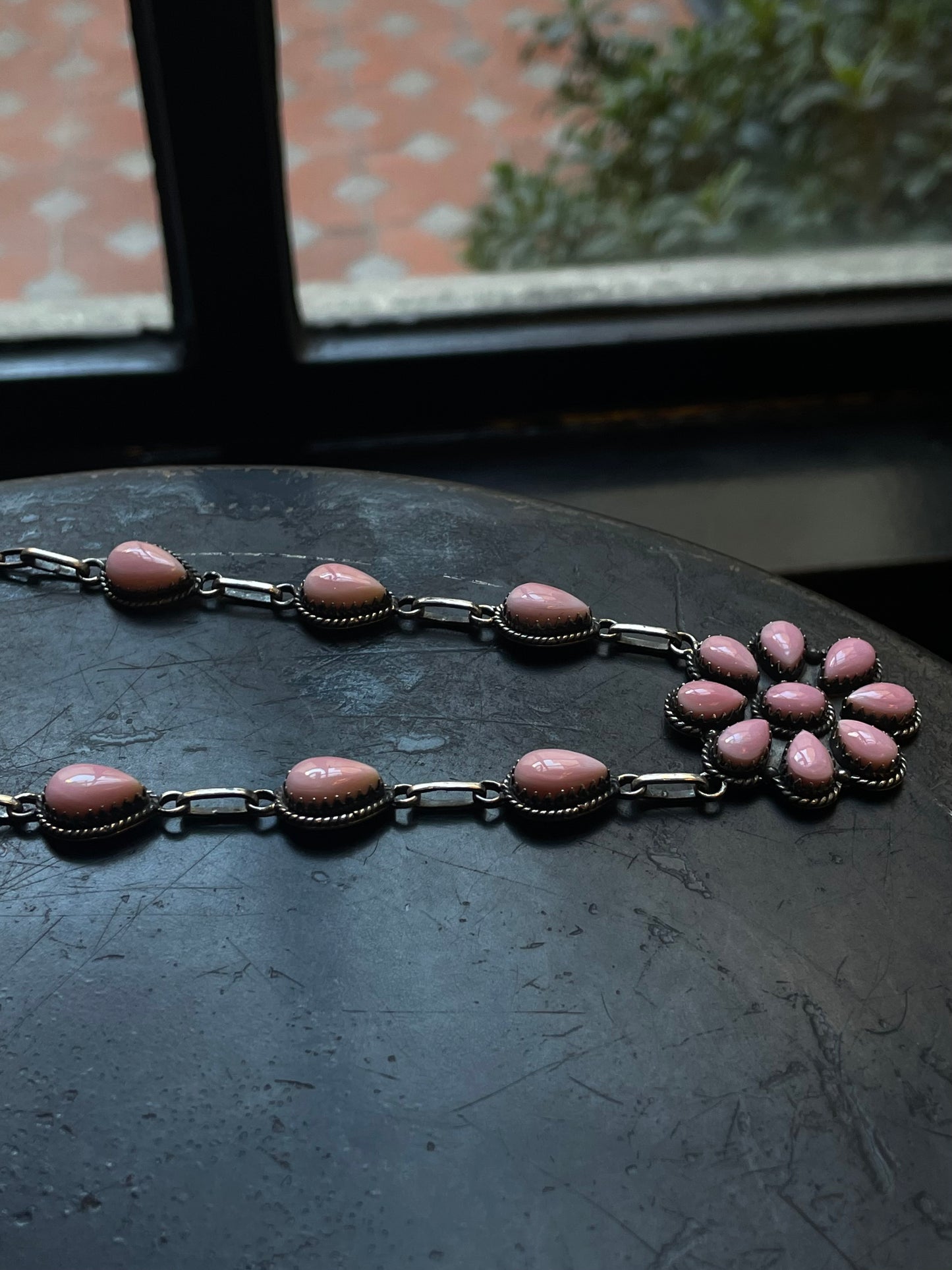 Pink Conch Necklace | Blossom Pendant | 925 Silver E558