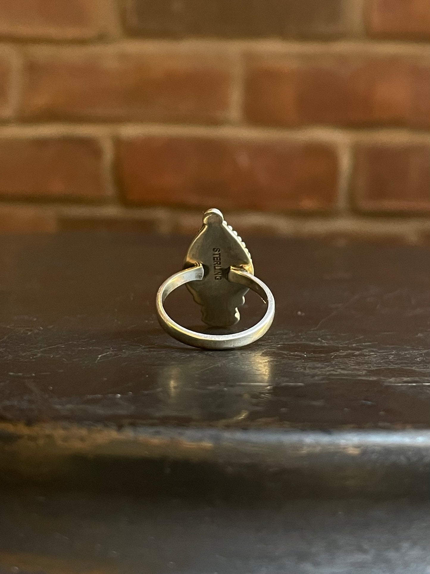 Turquoise Tear Drop Ring Size 7 | Sterling Silver E872