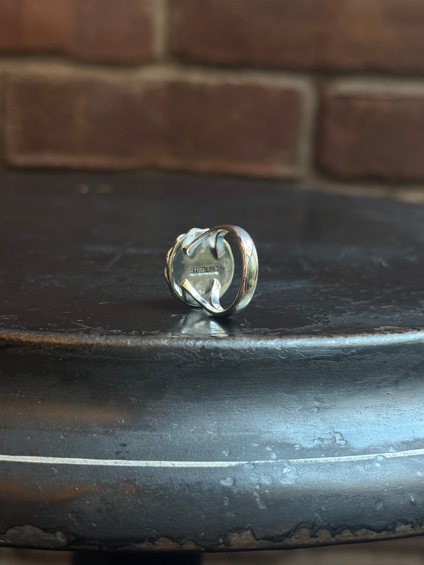 Turquoise Circle Ring | Sterling Silver | Size 6 | C131
