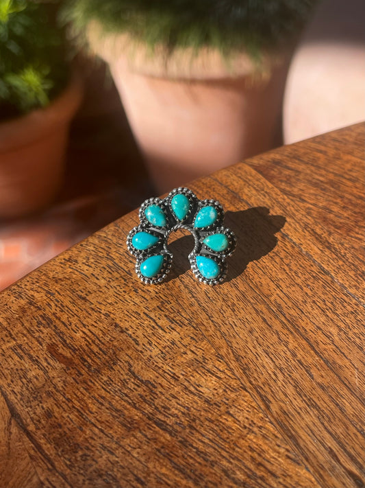 Turquoise Naja Ring Size 8 | 925 Sterling Silver C867