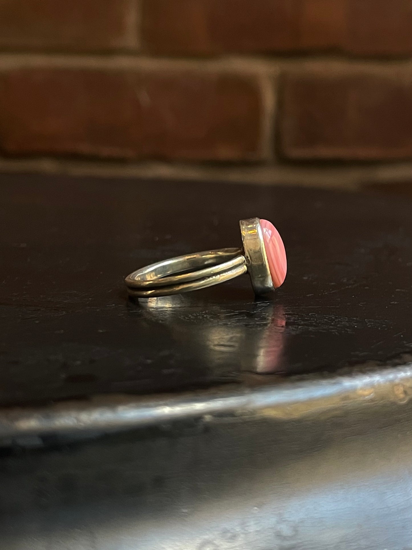 Pink Conch Ring Size 8 | 925 Sterling Silver G110