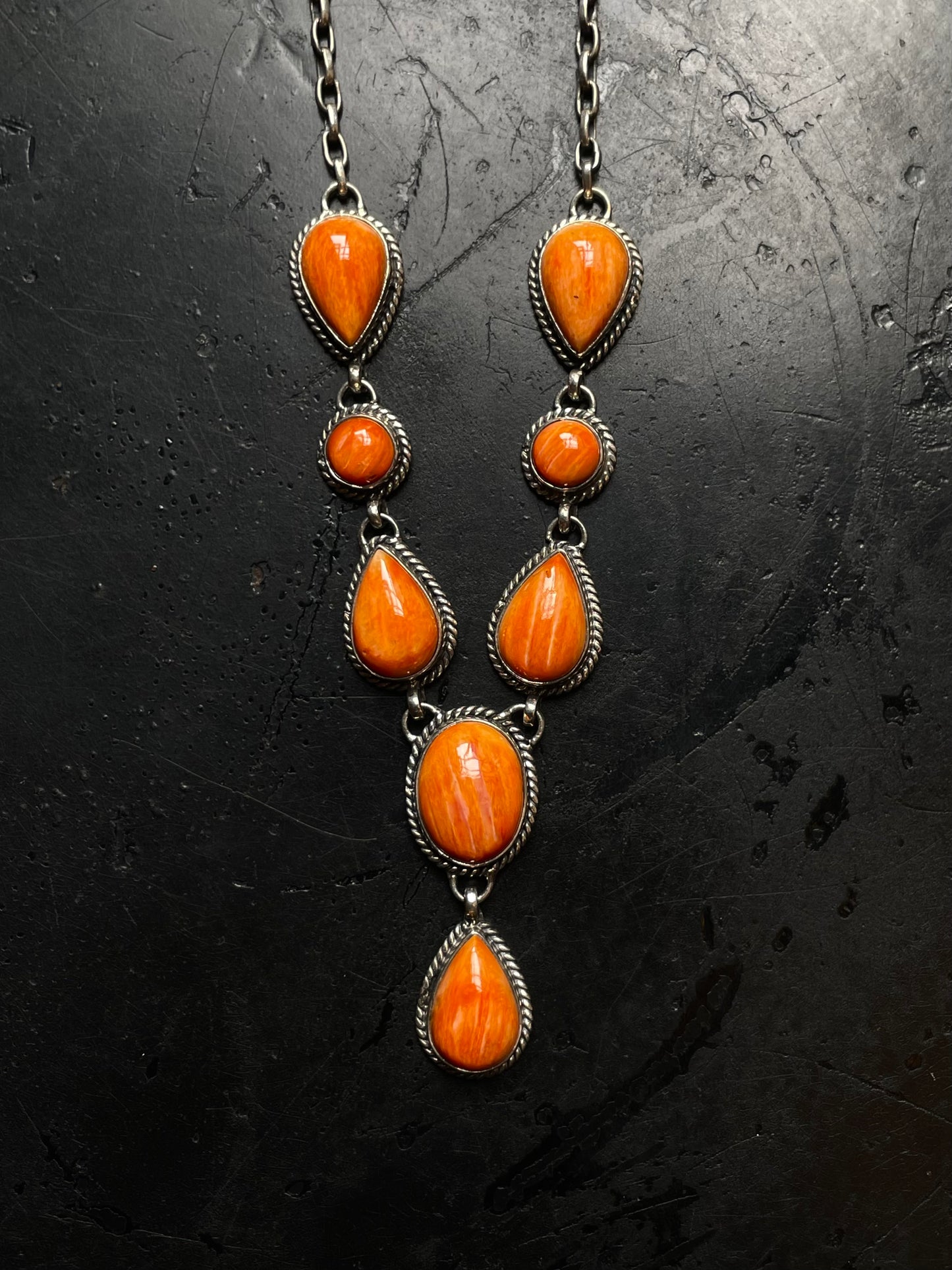 Spiny Oyster Lariat Necklace | 925 Sterling Silver C987