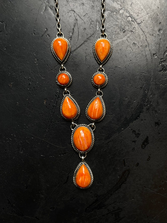 Spiny Oyster Lariat Necklace | 925 Sterling Silver C987