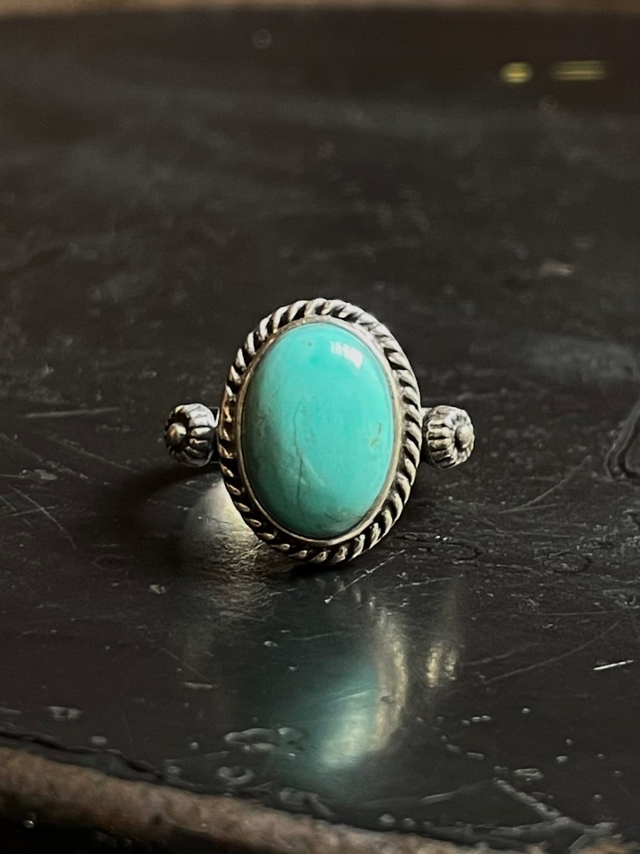 Kingman Turquoise Ring Size 8 | 925 Sterling Silver E727