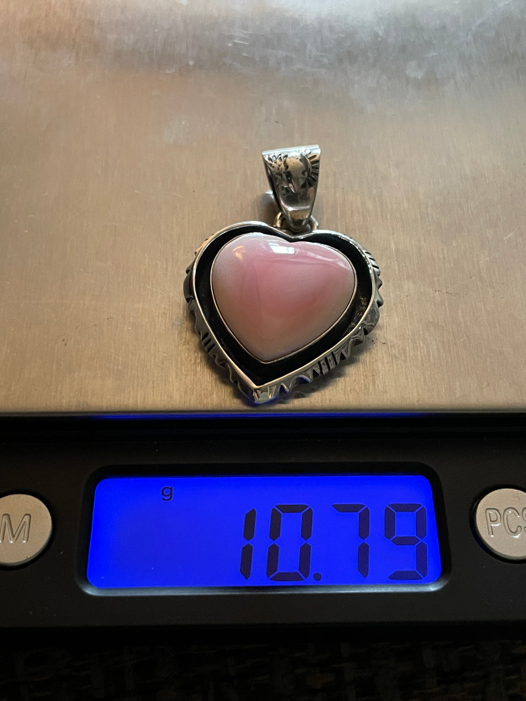 Pink Conch Heart Pendant | Sterling Silver 925 B841