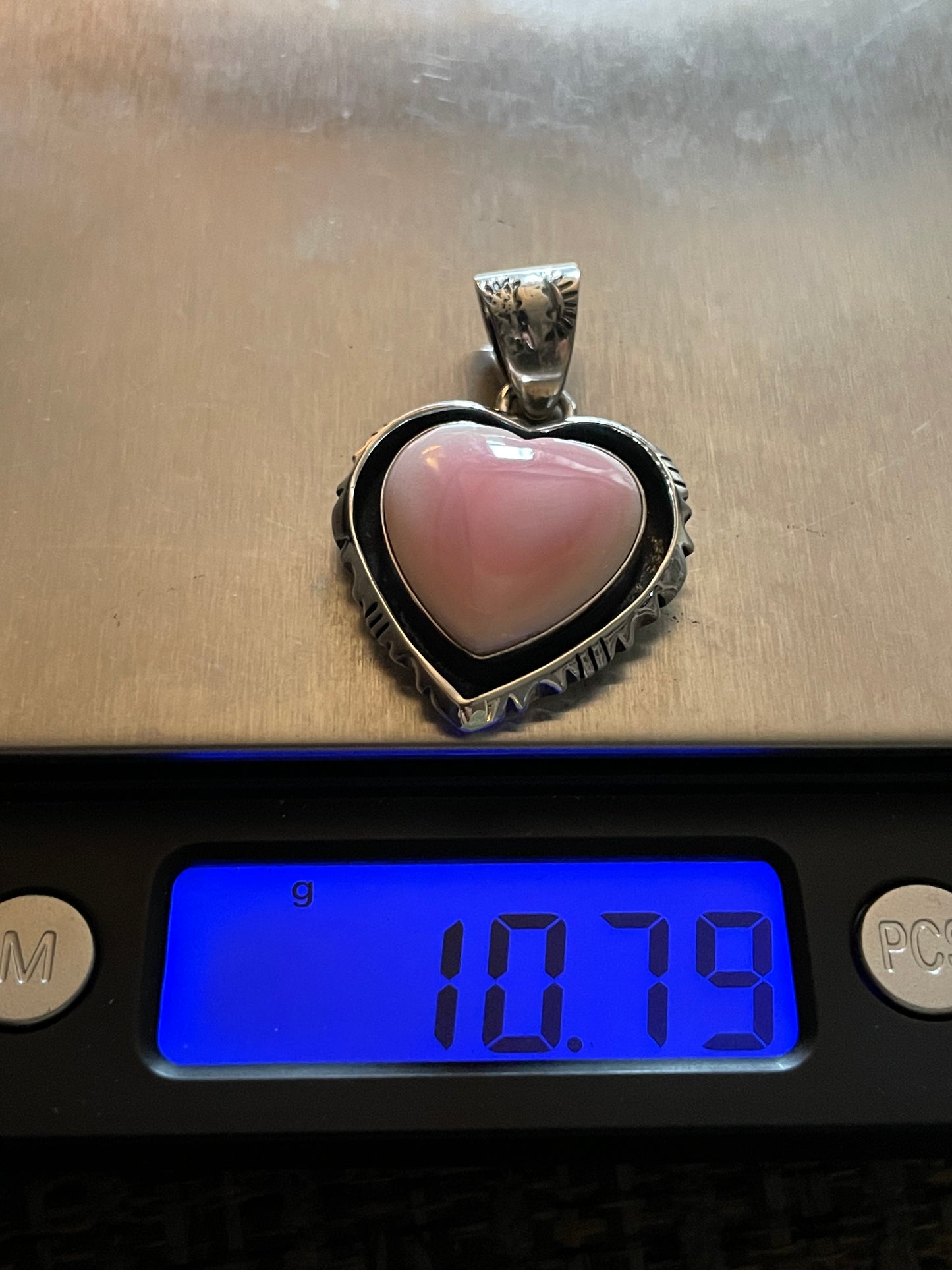 Pink Conch Heart Pendant | Sterling Silver 925 B841