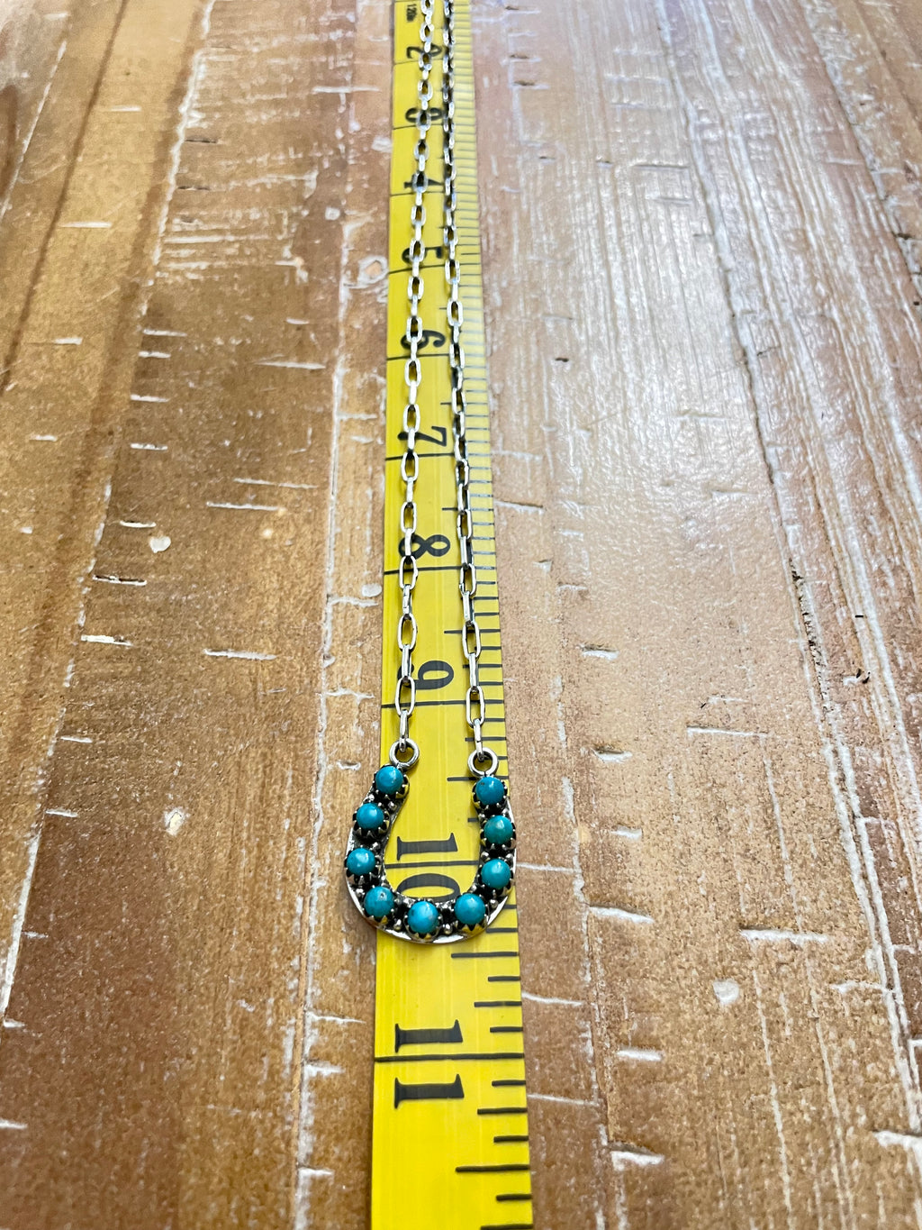 Kingman Turquoise Horseshoe Necklace | Sterling Silver 925 | B869