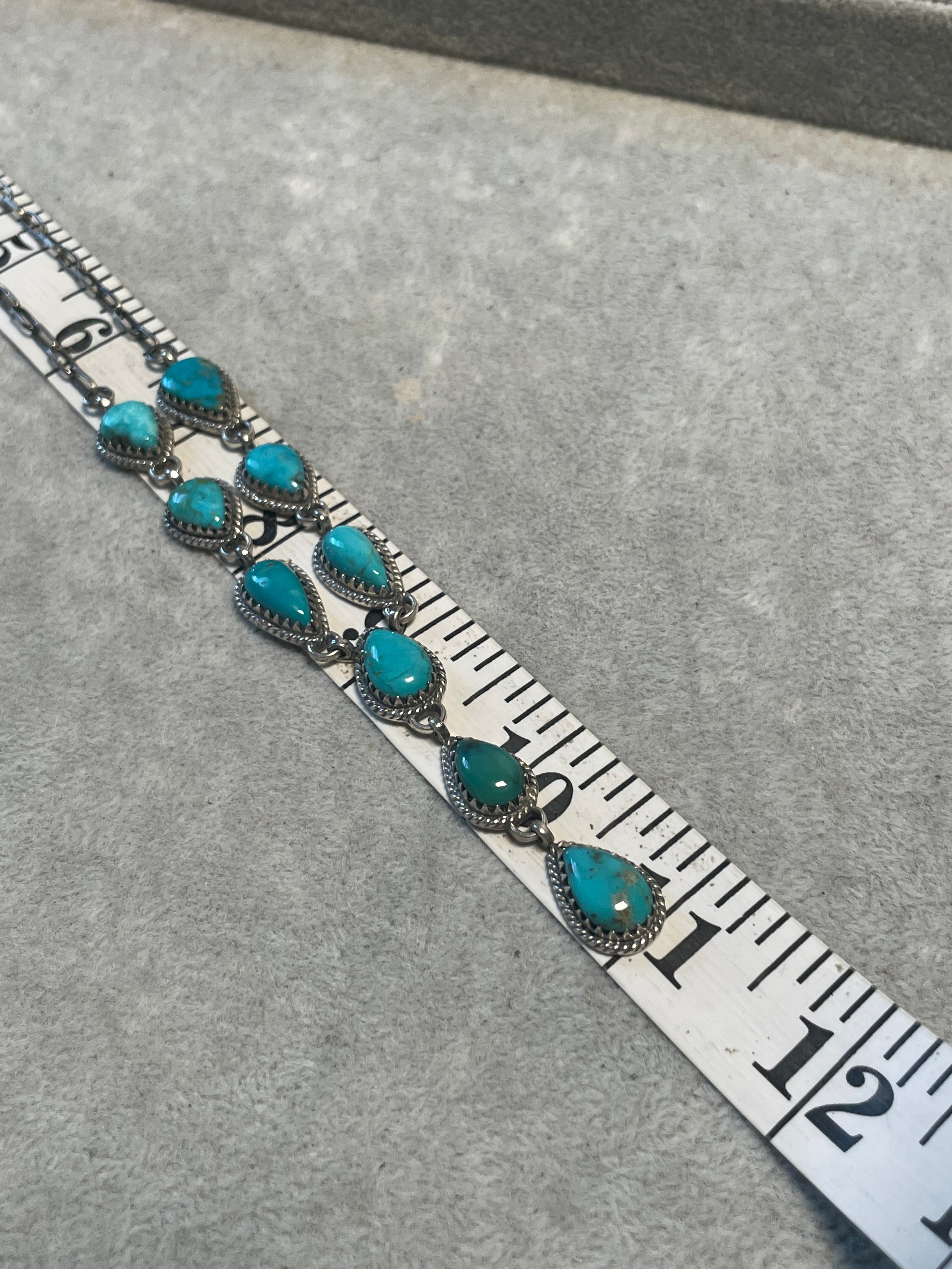 Kingman Turquoise Lariat Necklace | 925 Sterling Silver D226