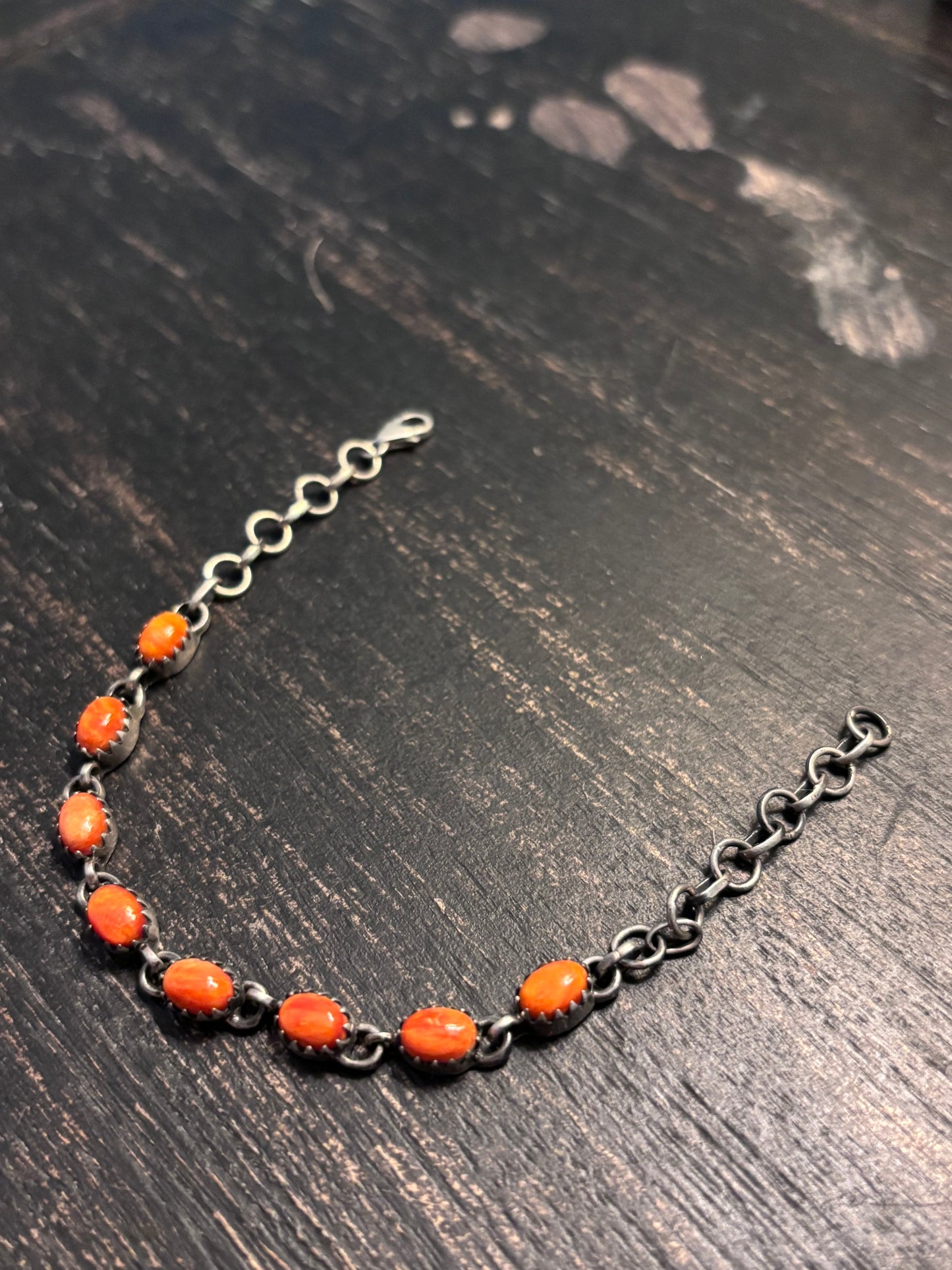 Spiny Oyster Link Bracelet | 925 Sterling Silver Southwestern Style A005