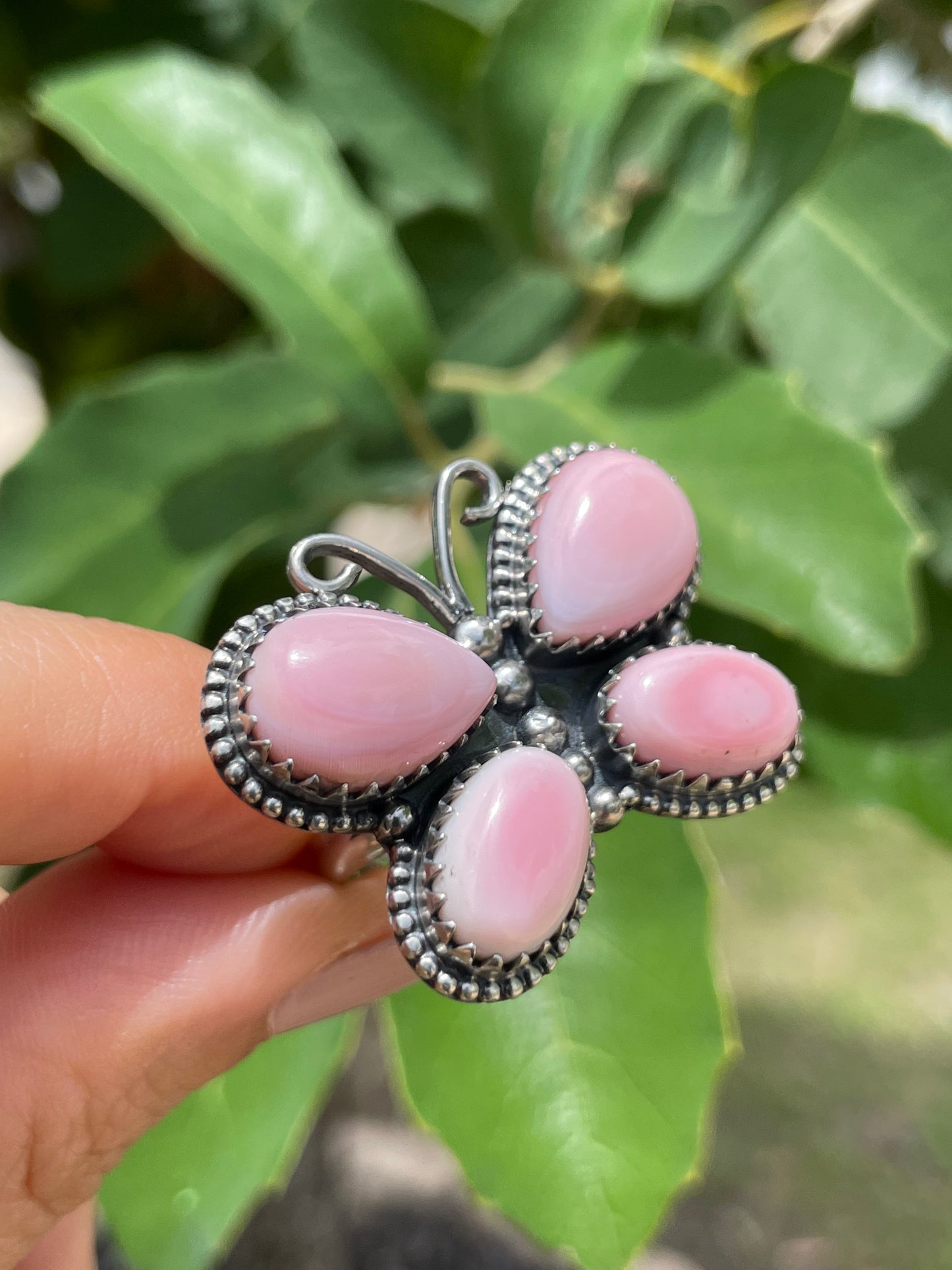 Pink Conch Butterfly Ring Size 9 | 925 Sterling Silver D177