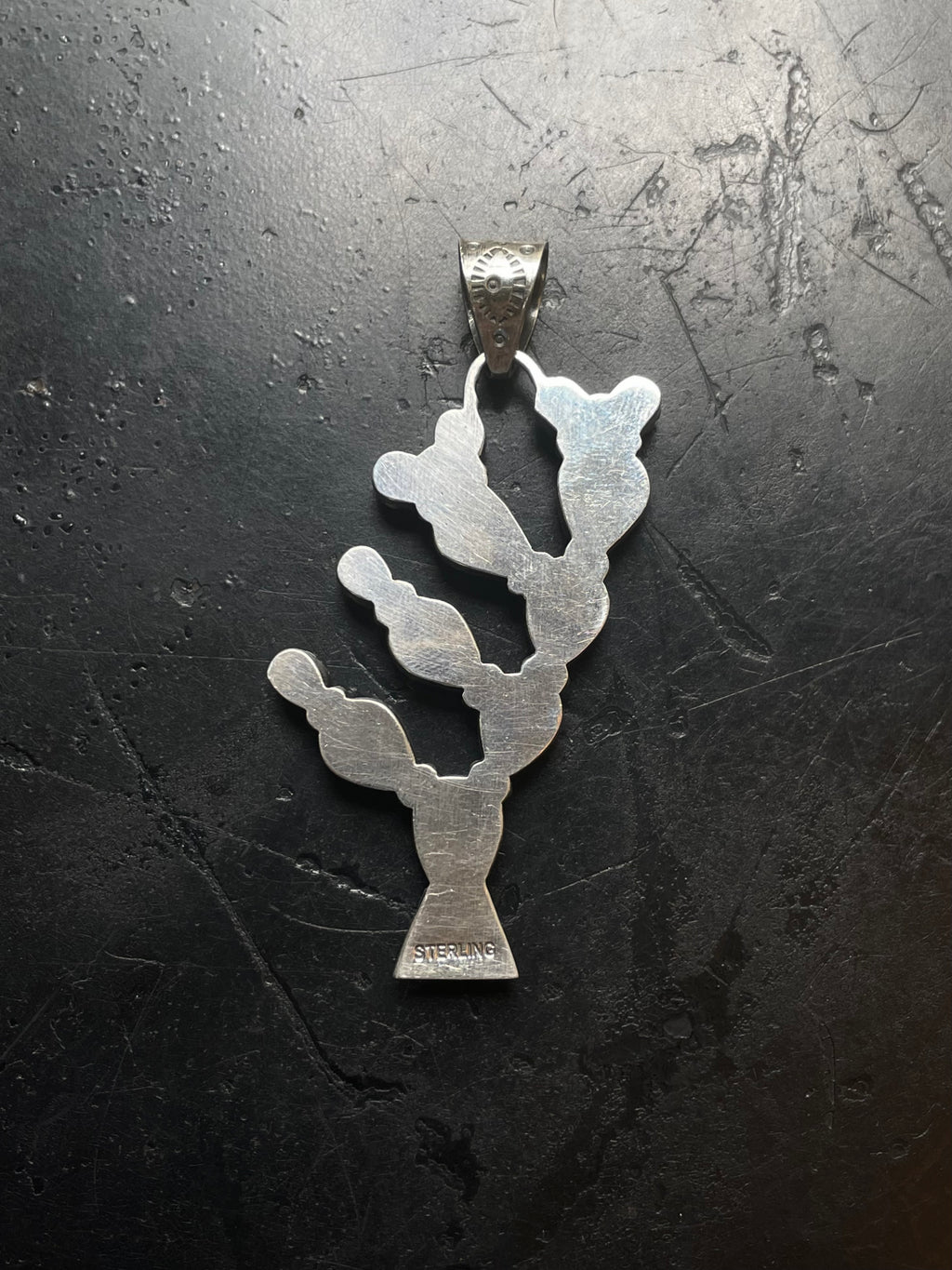Turquoise Coral Cactus Pendant | Sterling Silver E703