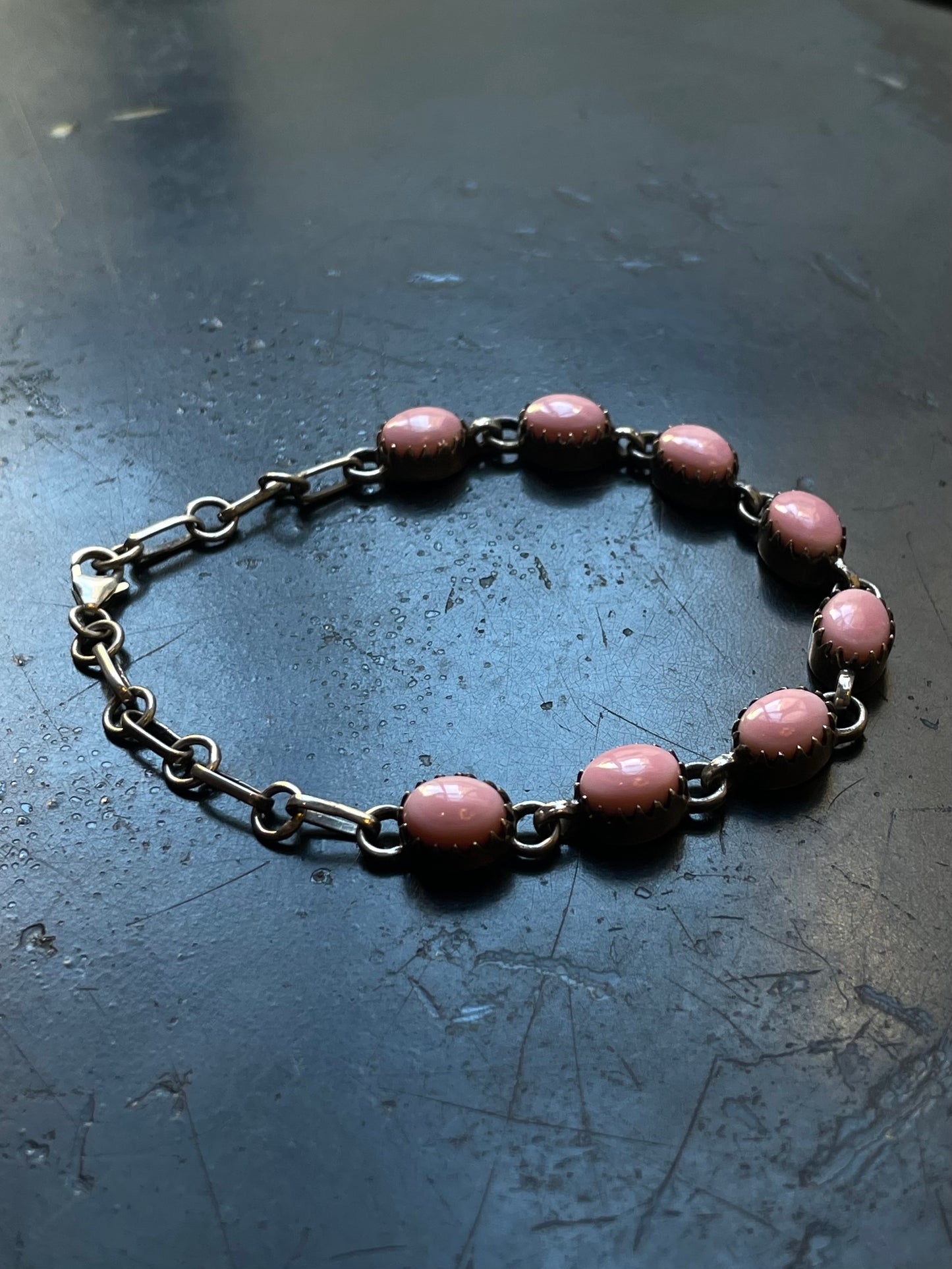 Pink Conch Link Bracelet | Sterling Silver E836