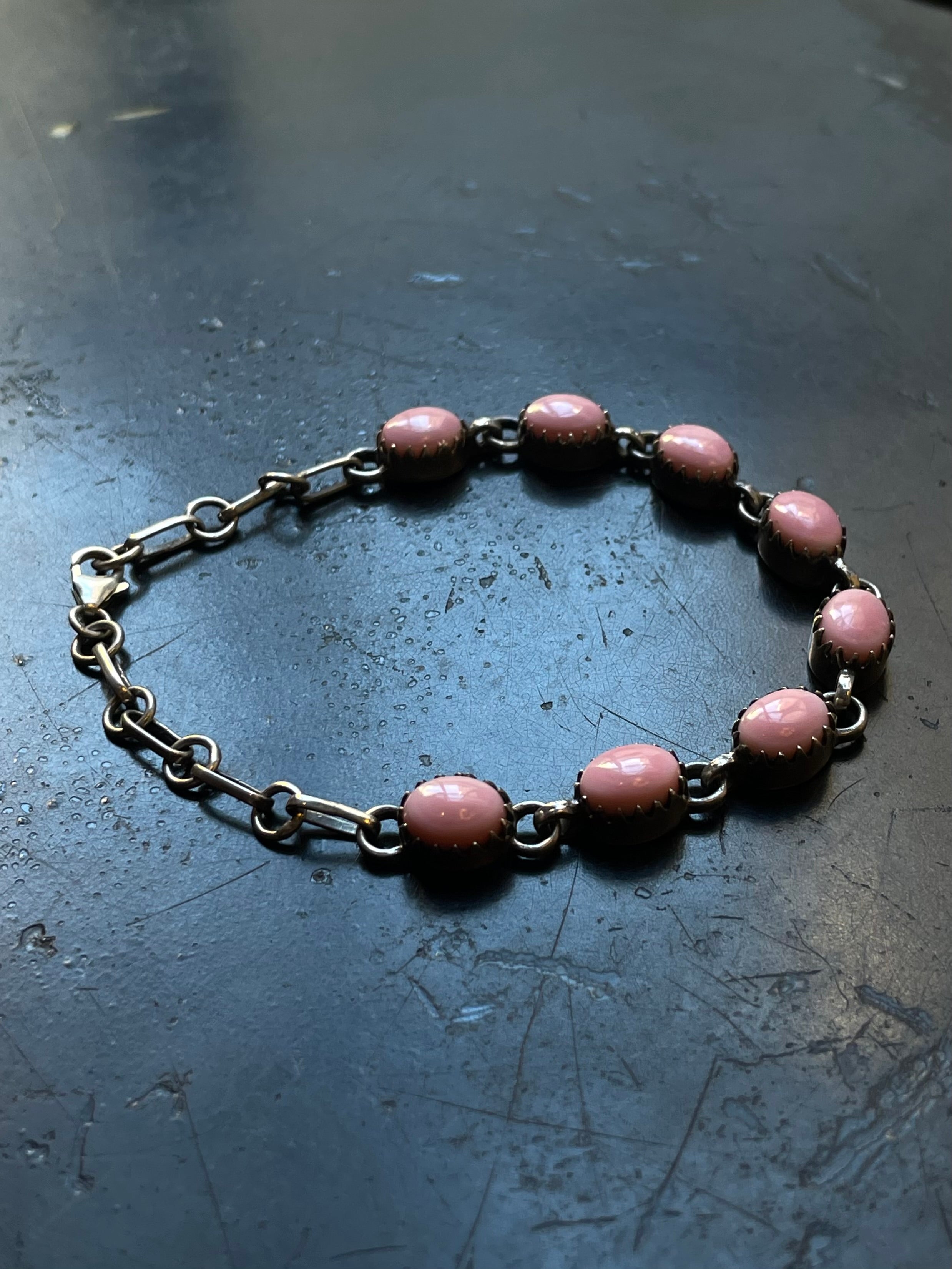 Pink Conch Link Bracelet | Sterling Silver E836