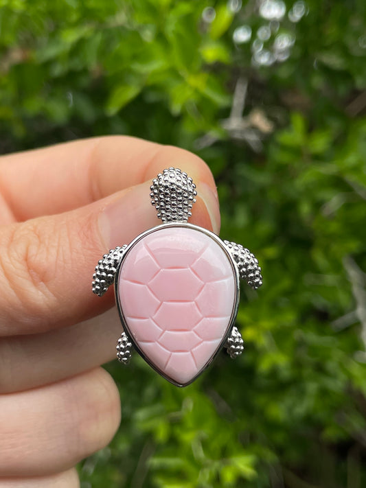 Pink Conch Turtle Pendant | 925 Sterling Silver B623
