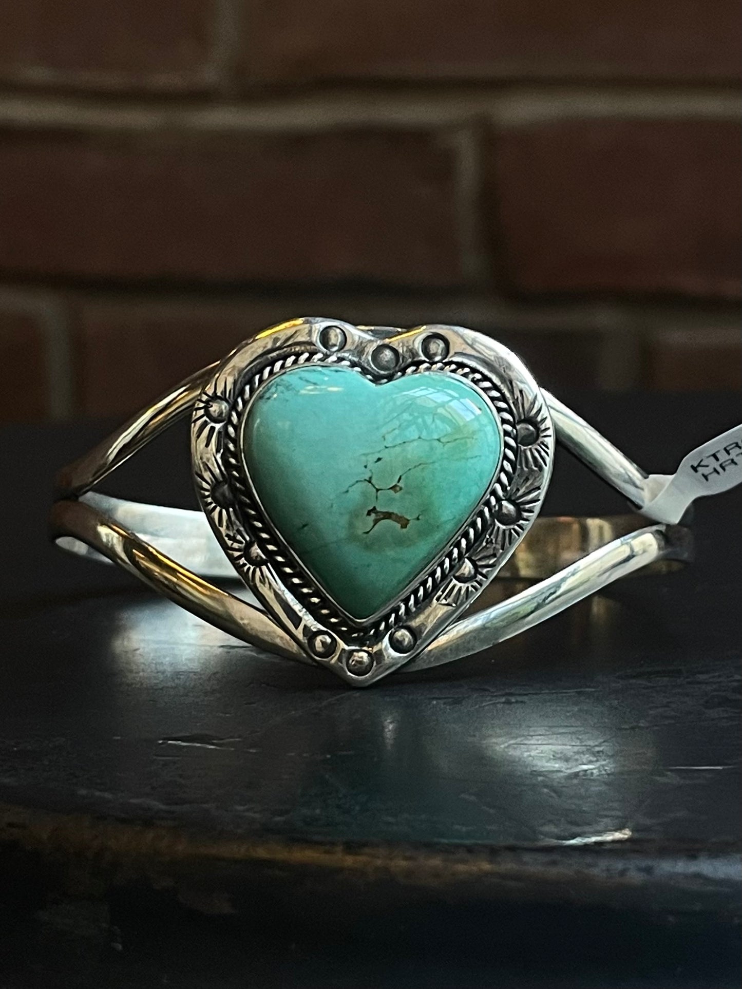 Kingman Turquoise Heart Cuff | Sterling Silver | A789