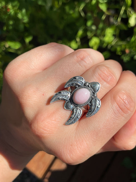 Pink Conch Turtle Ring | 925 Sterling Silver | Size 7.5 Z8