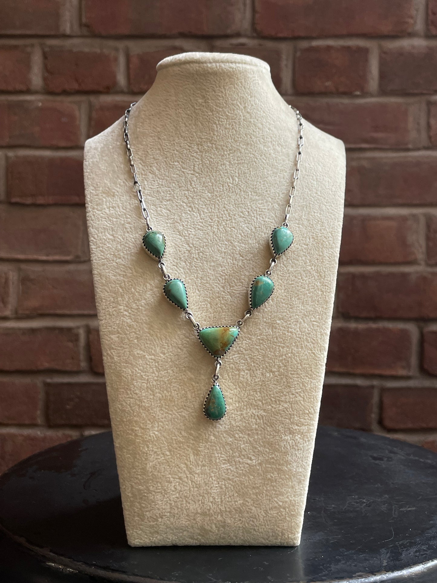 Turquoise Lariat Necklace | 925 Sterling Silver E635