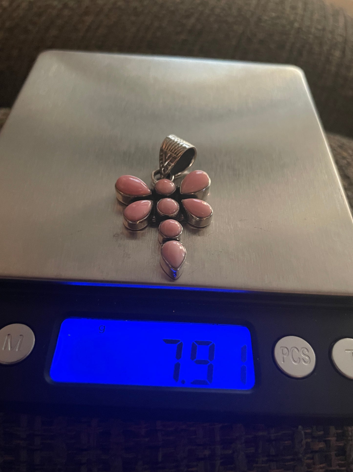 Pink Conch Dragonfly Pendant | Sterling Silver 925 B766