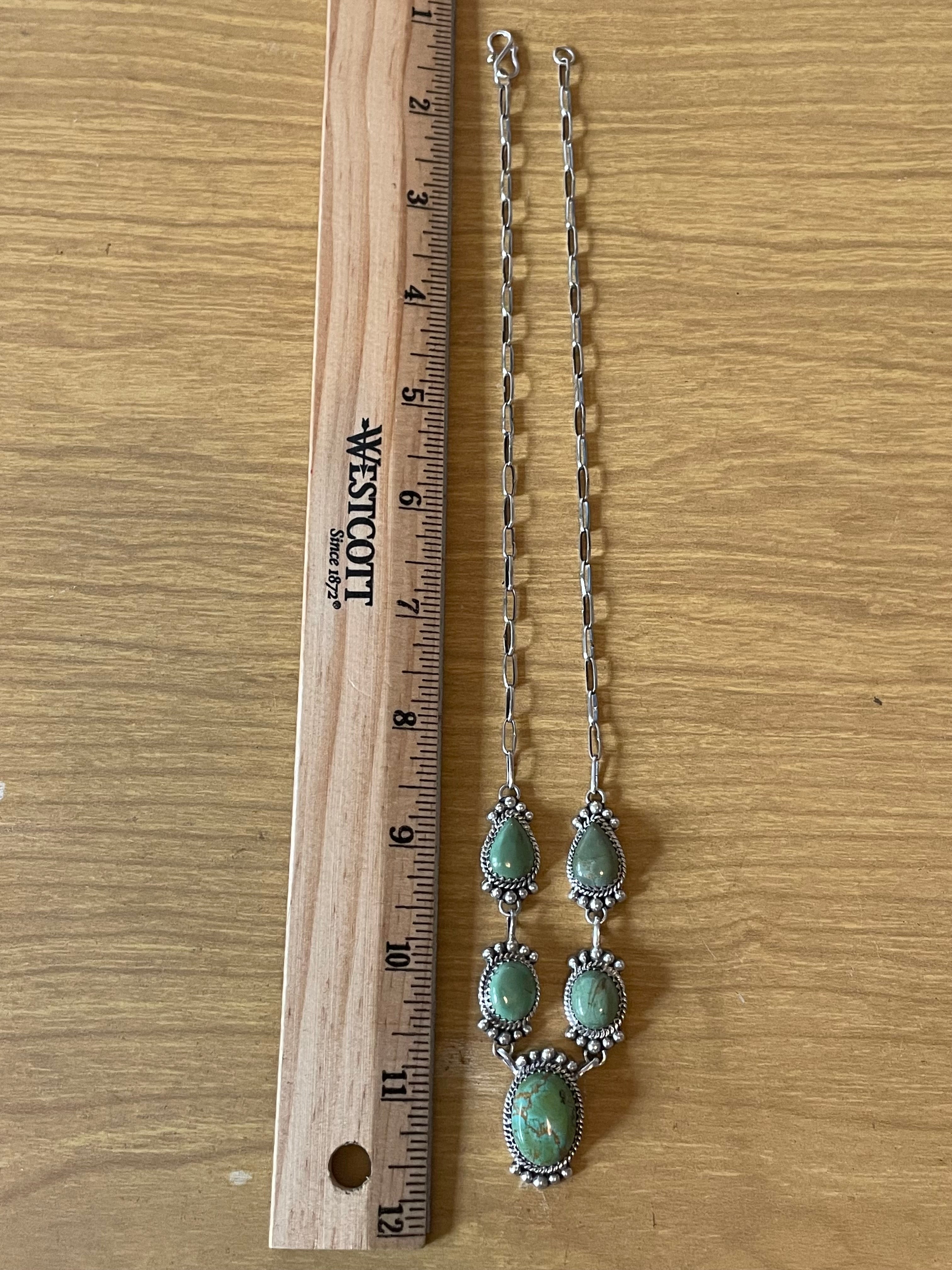 Kingman Turquoise Lariat Necklace | 925 Sterling Silver G607