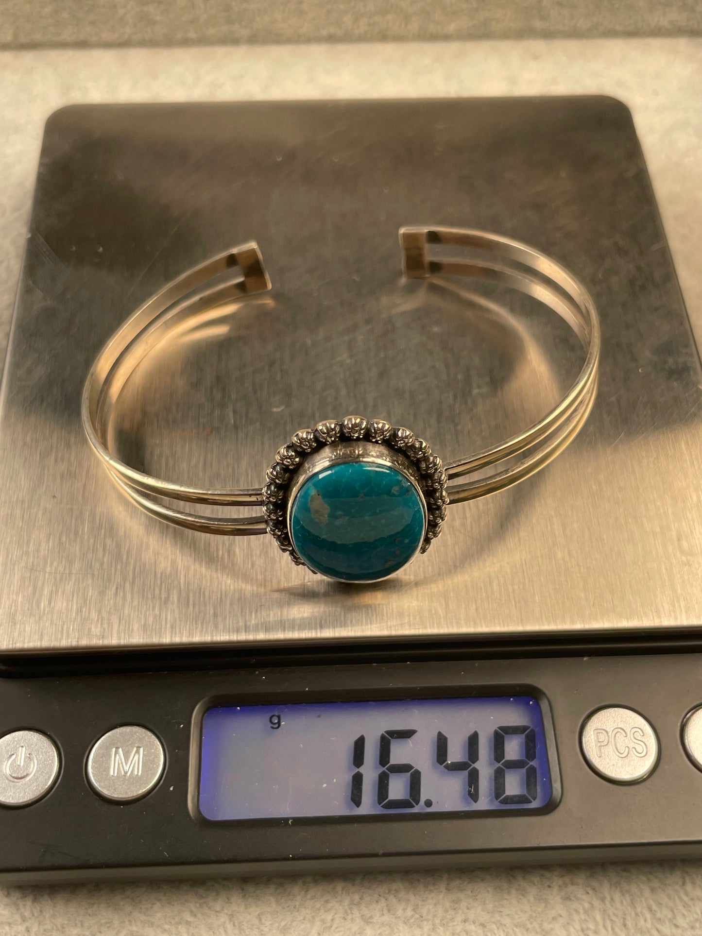 Kingman Turquoise Cuff Bracelet | 925 Sterling Silver D153