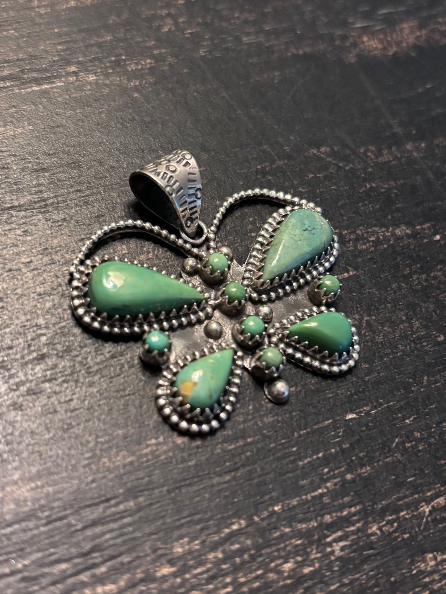 Turquoise Butterfly Pendant | 925 Sterling Silver Southwestern A113