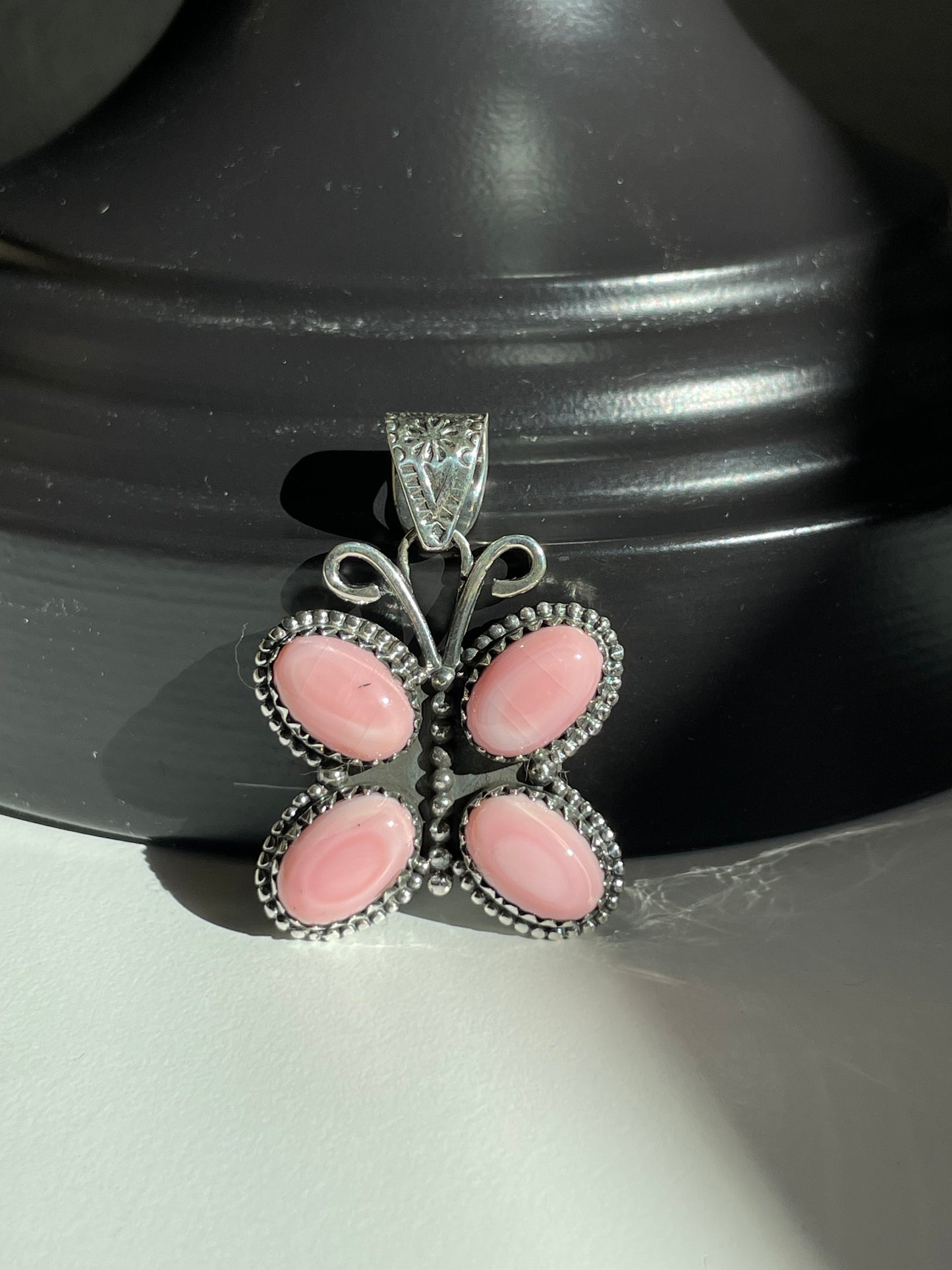 Pink Conch Butterfly Pendant | Sterling Silver 925