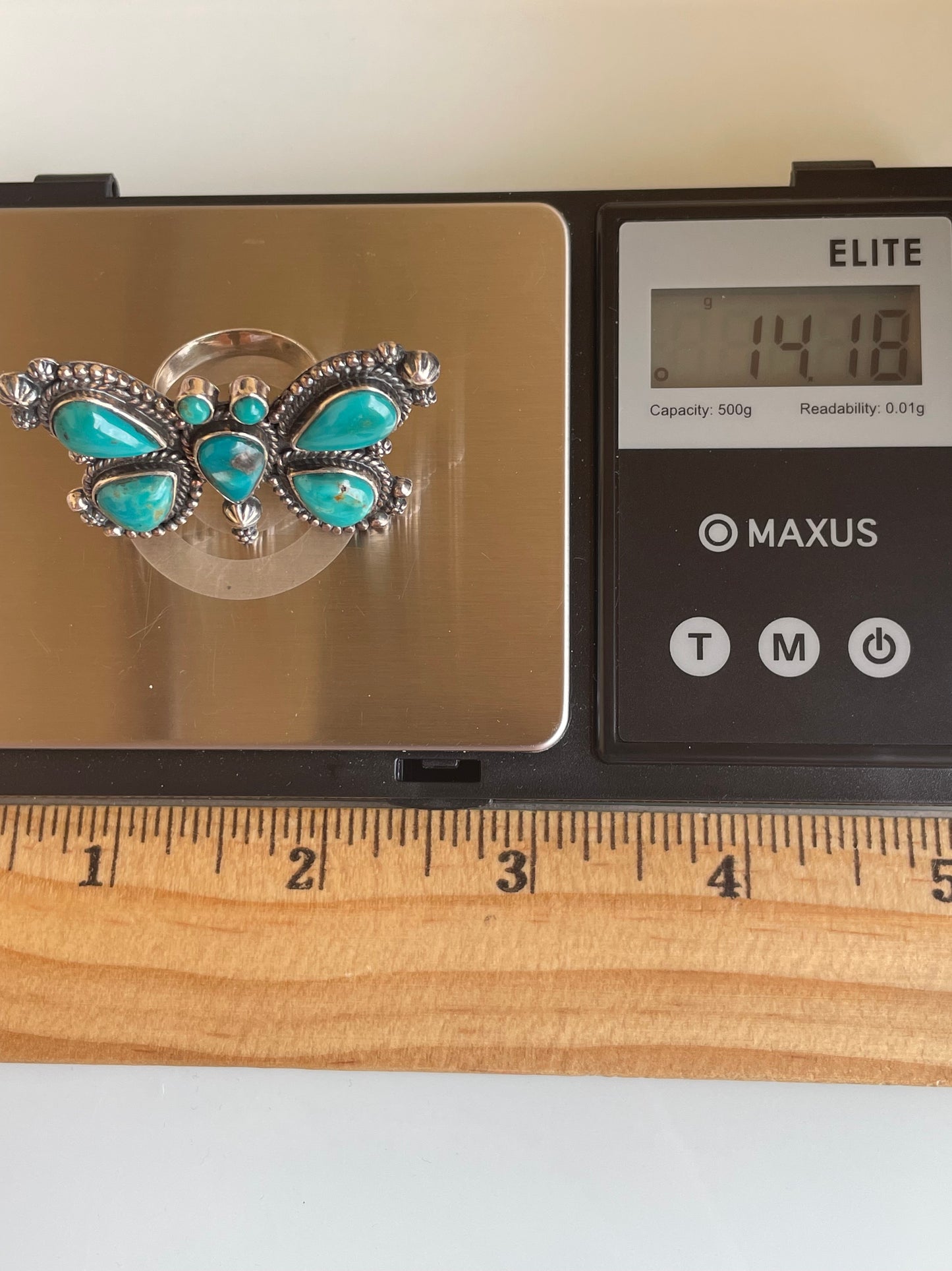 Kingman Turquoise Butterfly Ring Size 6.75 | 925 Sterling Silver G472