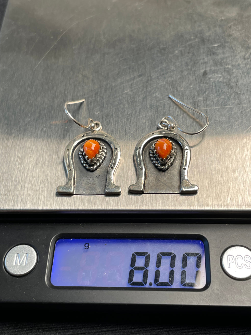 Spiny Oyster Horse Shoe Hook Earrings | 925 Sterling Silver D190