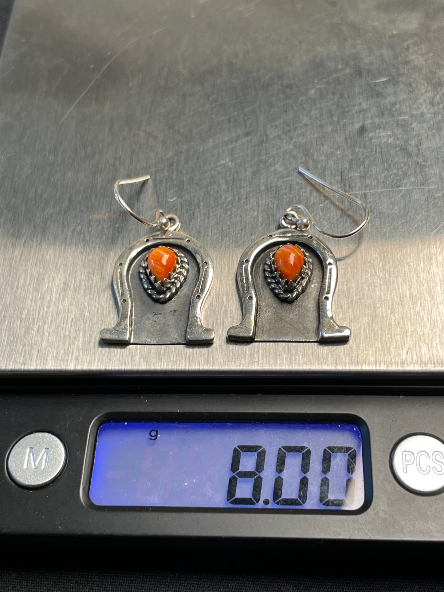 Spiny Oyster Horse Shoe Hook Earrings | 925 Sterling Silver D190