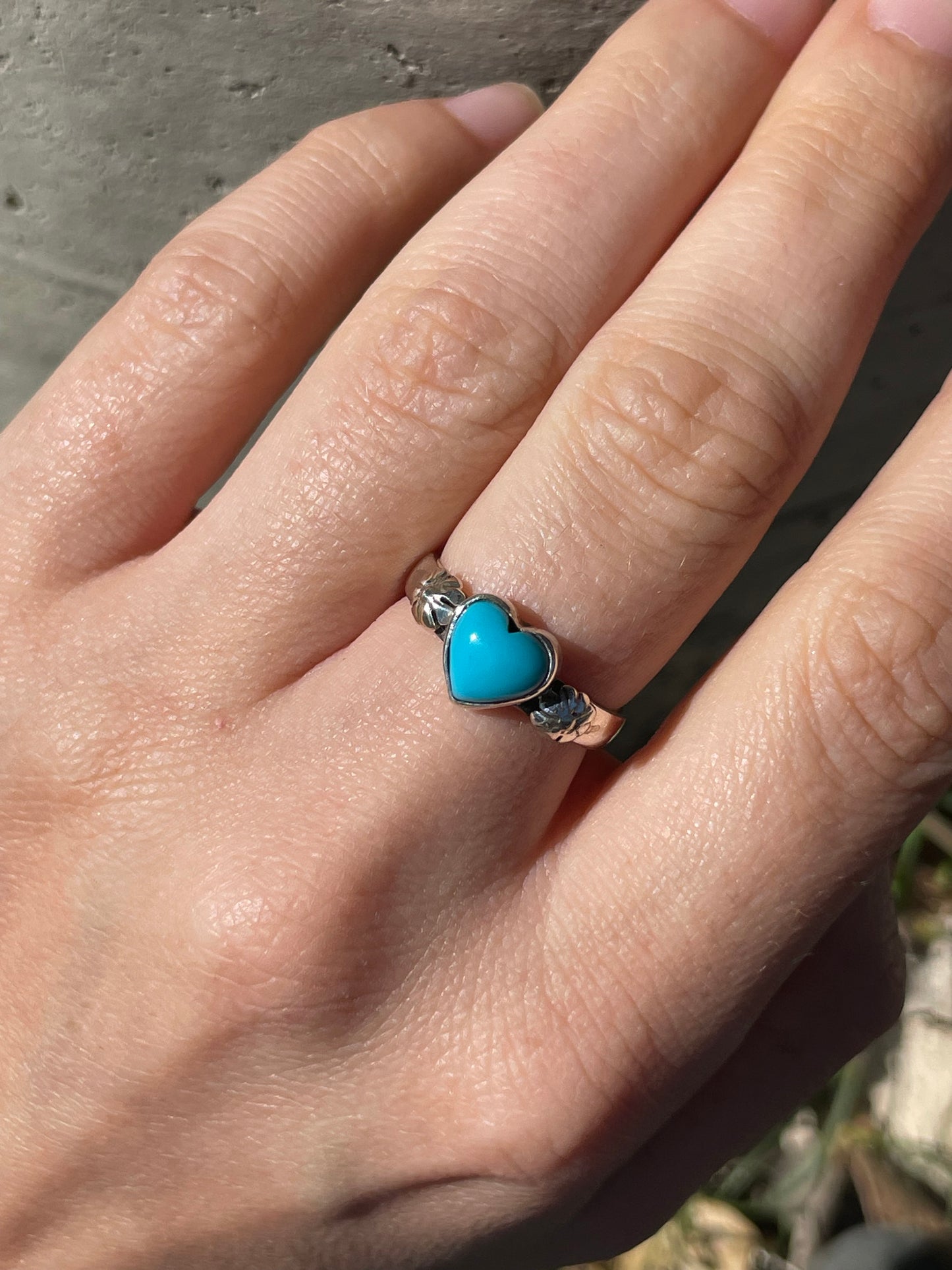 Turquoise Heart Ring Size 6.75 | 925 Sterling Silver B922