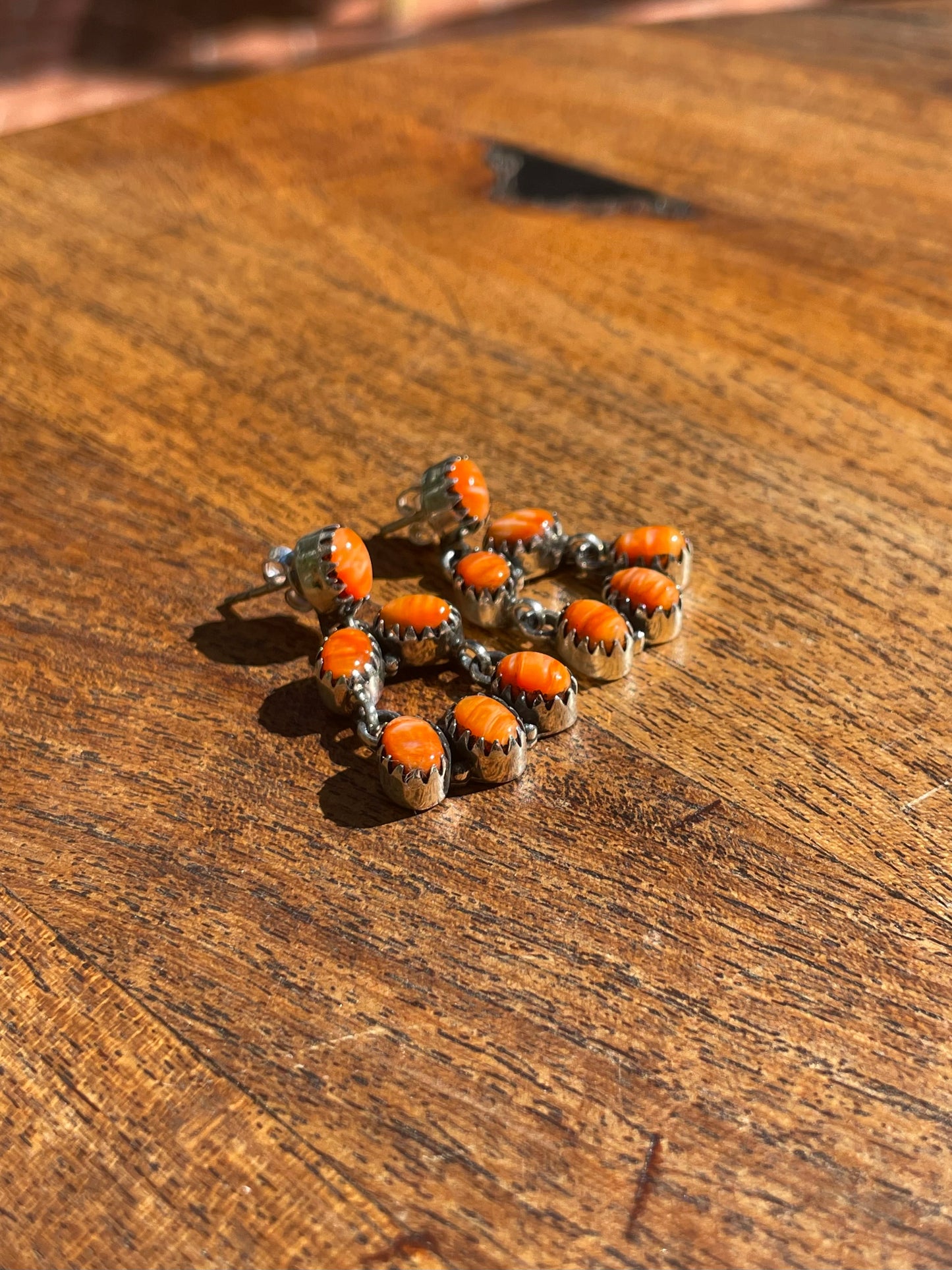 Spiny Oyster Chandelier Stud Earrings | 925 Sterling Silver C839