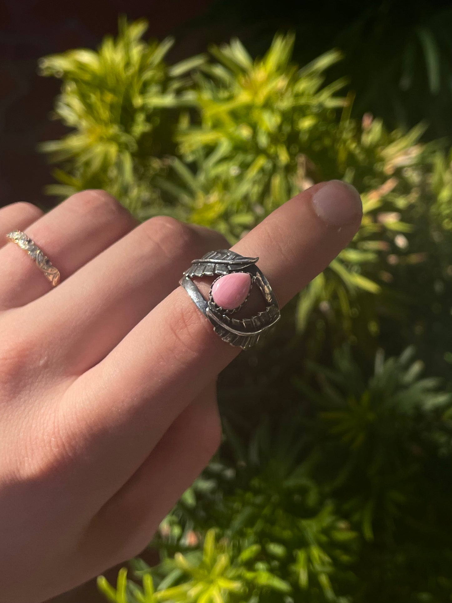 Pink Conch Ring Size 8 | 925 Sterling Silver C876