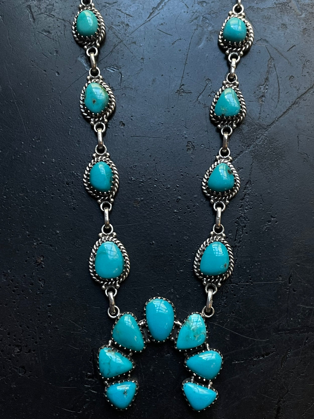 Kingman Turquoise Naja Necklace | 925 Sterling Silver G400